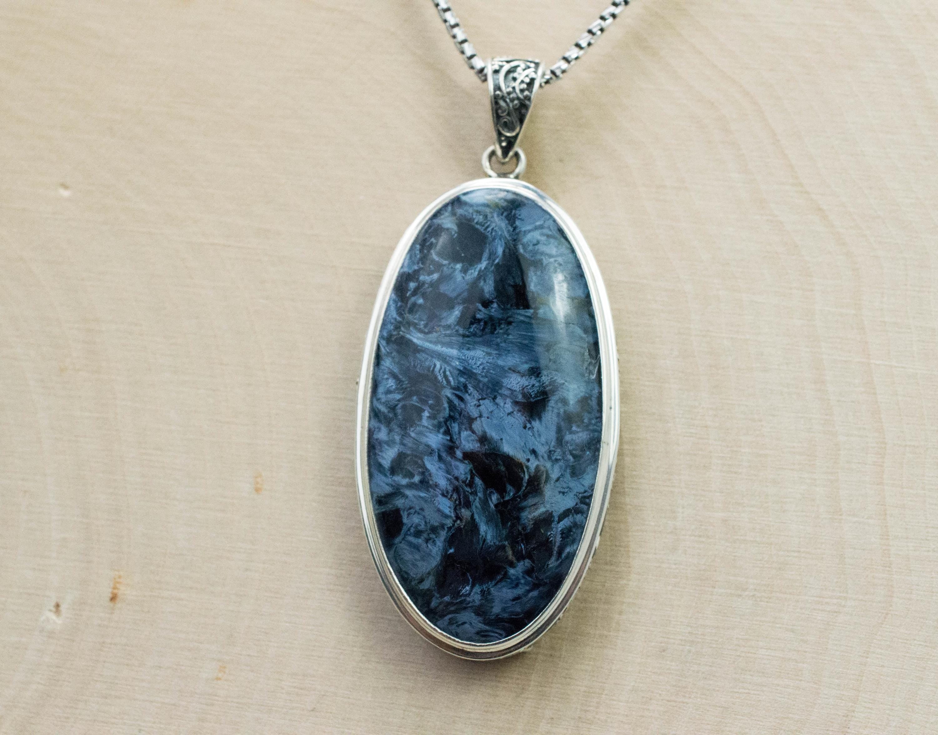 Pietersite Pendant; Natural Untreated Namibia Pietersite; 38x21mm - Mark Oliver Gems