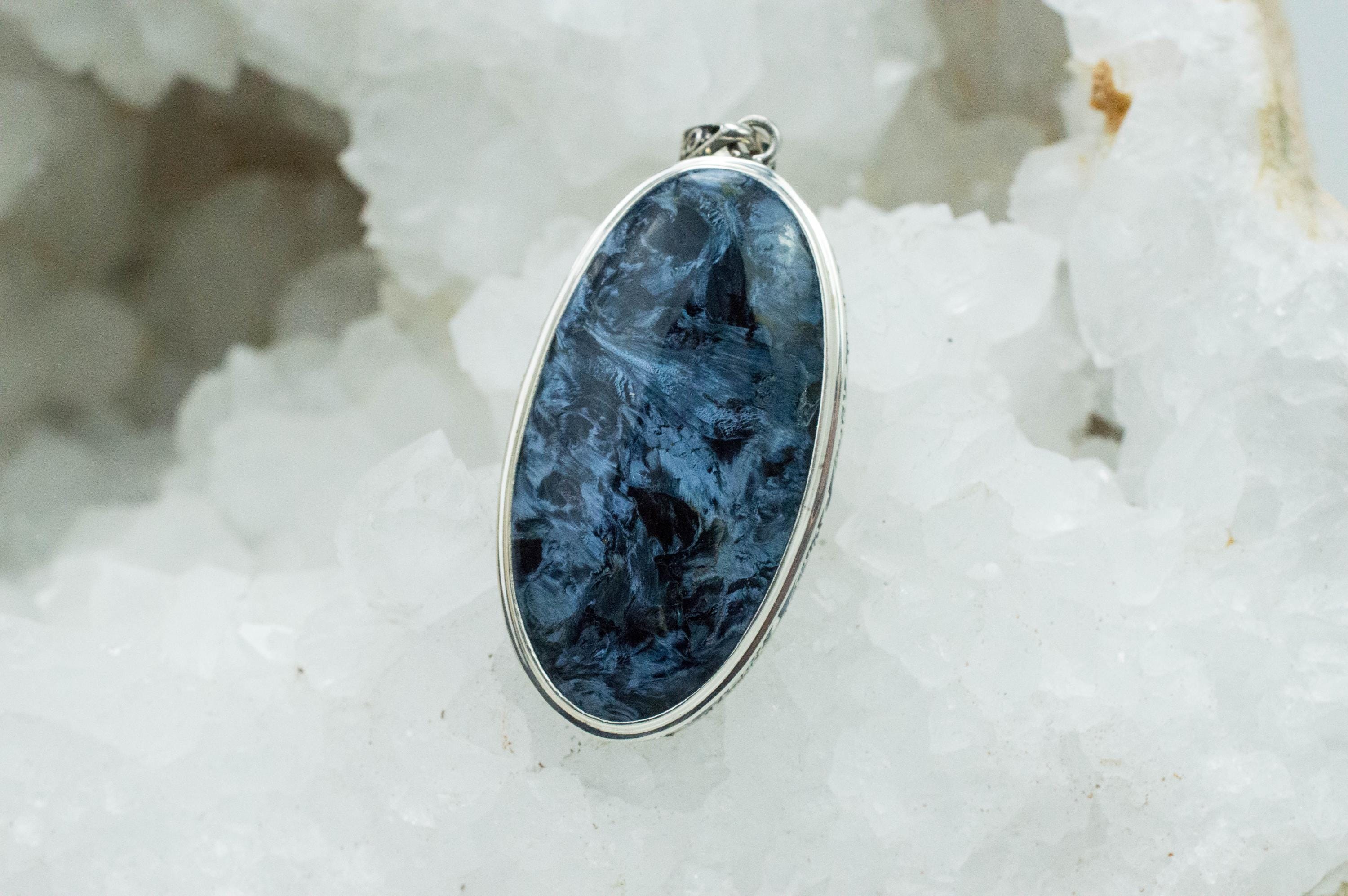 Pietersite Pendant; Natural Untreated Namibia Pietersite; 38x21mm - Mark Oliver Gems