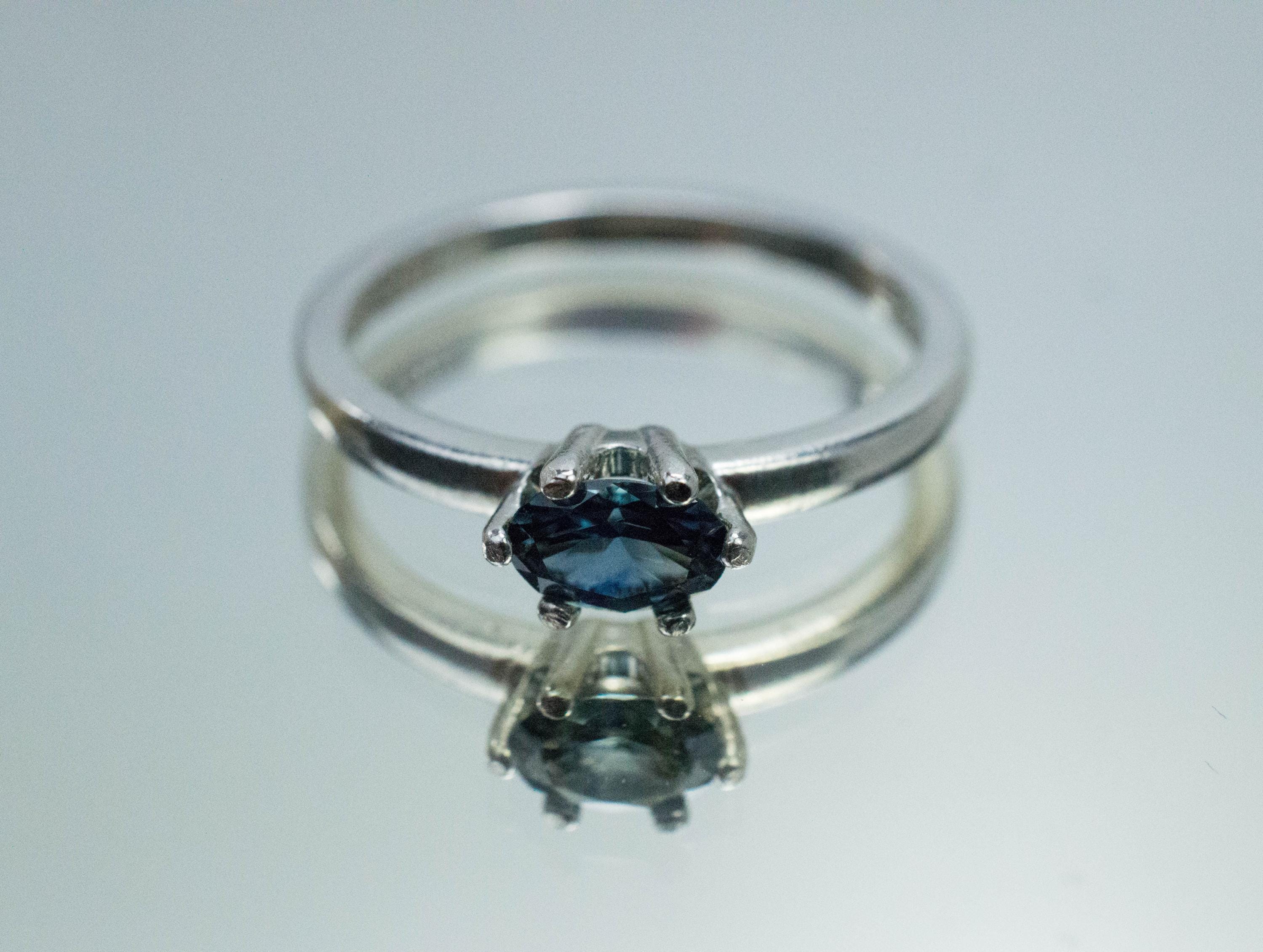 Sapphire Ring, Natural Untreated Madagascar Teal Sapphire; 0.490cts - Mark Oliver Gems