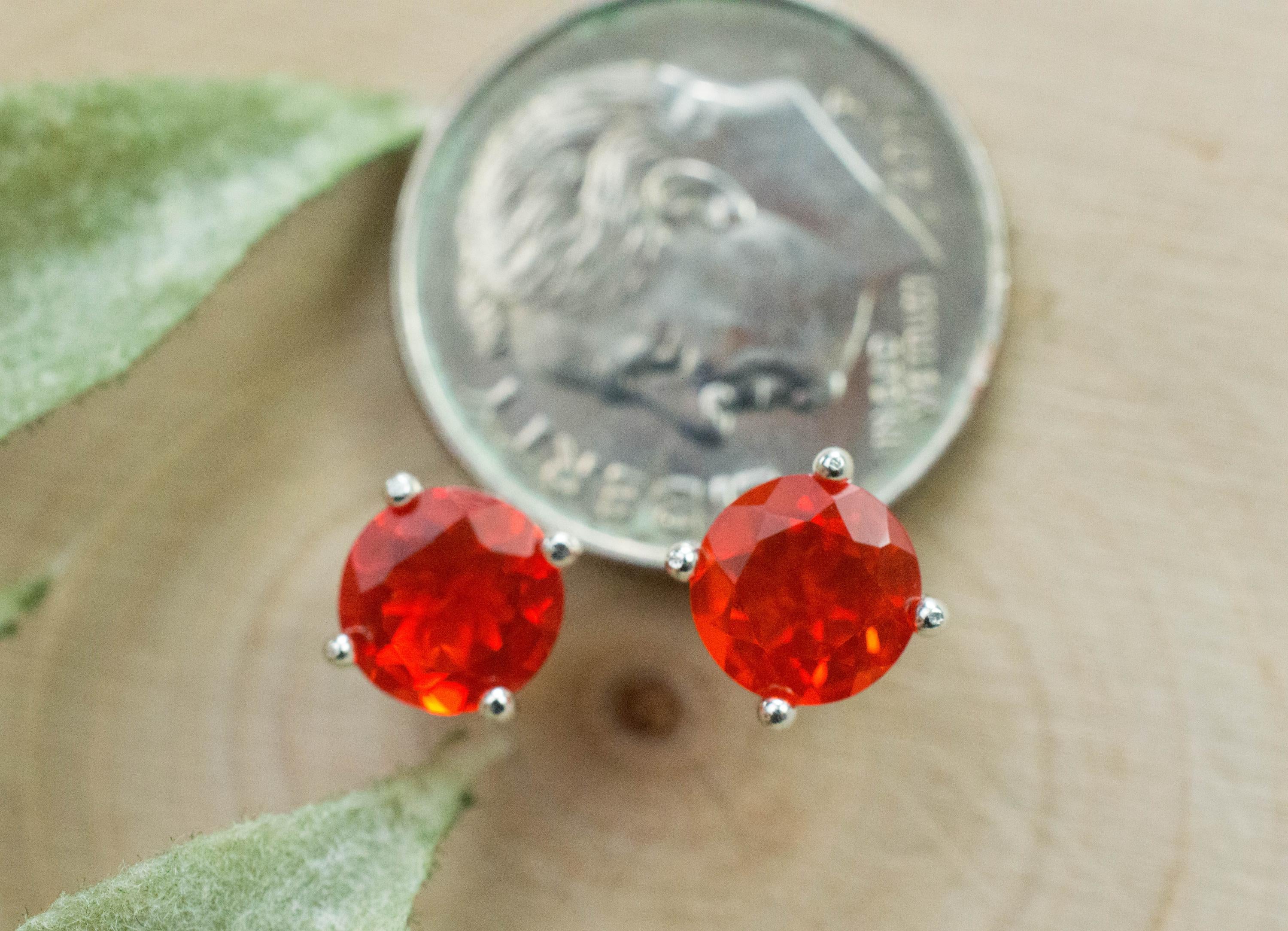 Fire Opal Earrings, Natural Untreated Mexico Opal; 1.135cts - Mark Oliver Gems