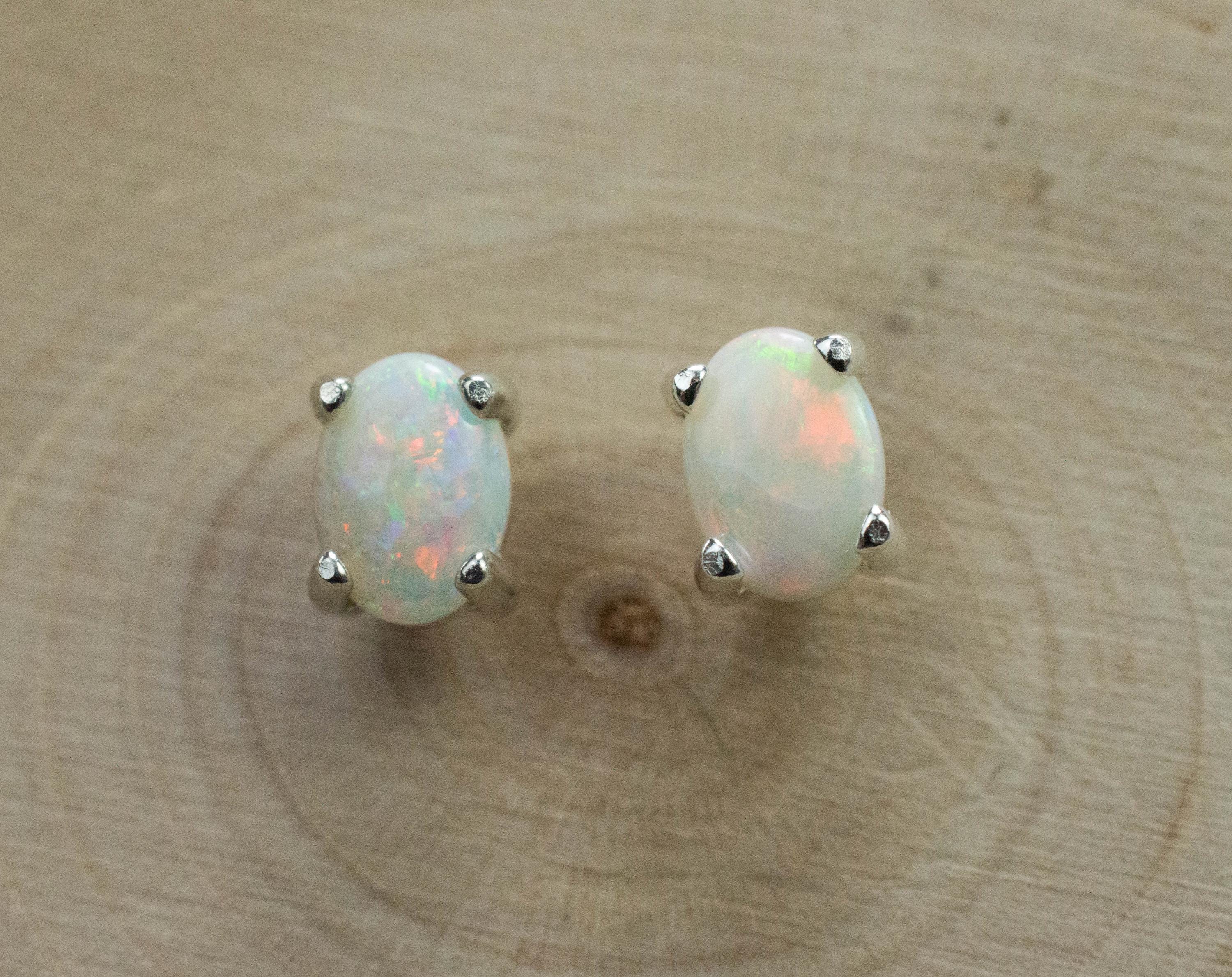 Opal Earrings, Natural Untreated Australia Opal; 0.945cts - Mark Oliver Gems