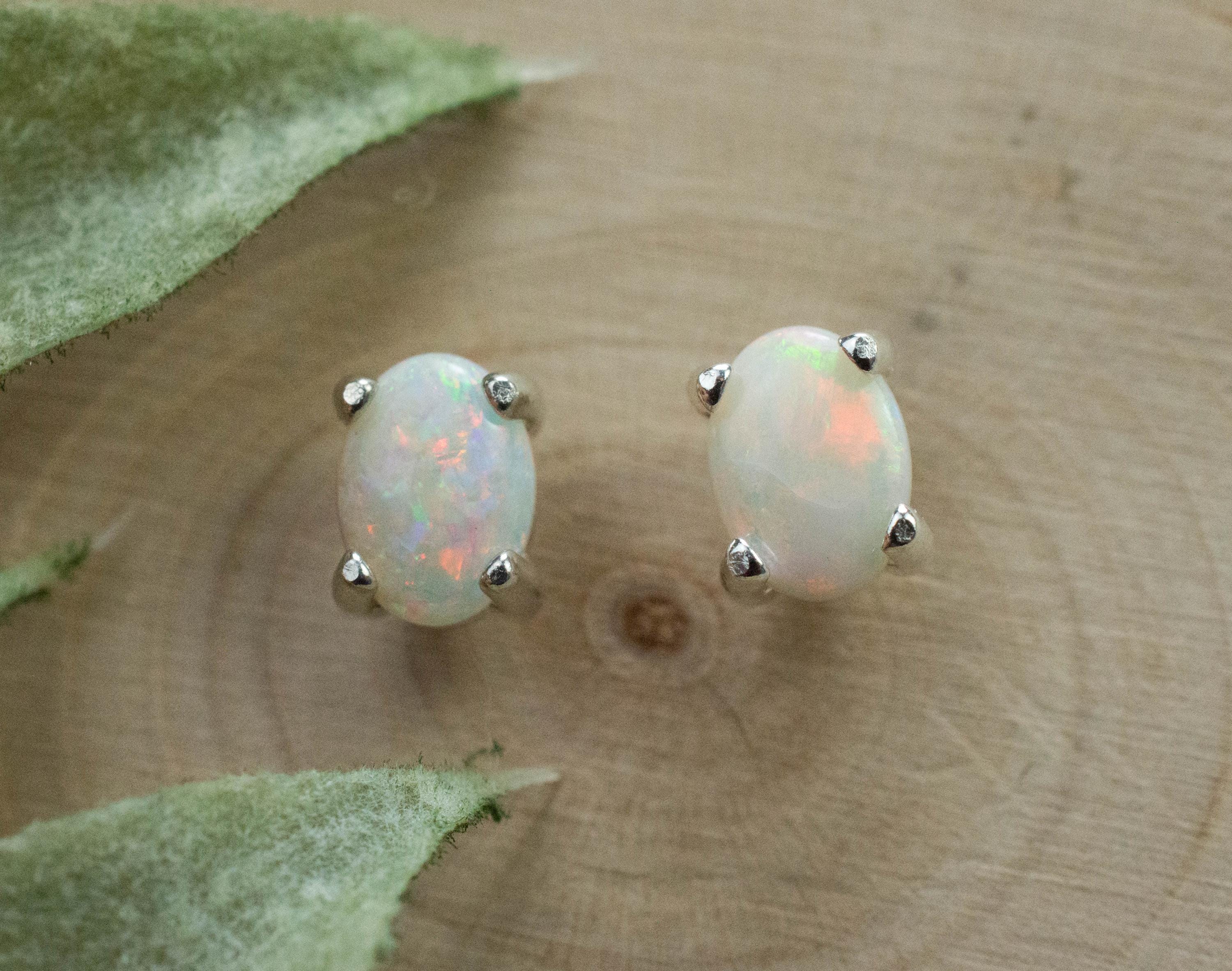 Opal Earrings, Natural Untreated Australia Opal; 0.945cts - Mark Oliver Gems