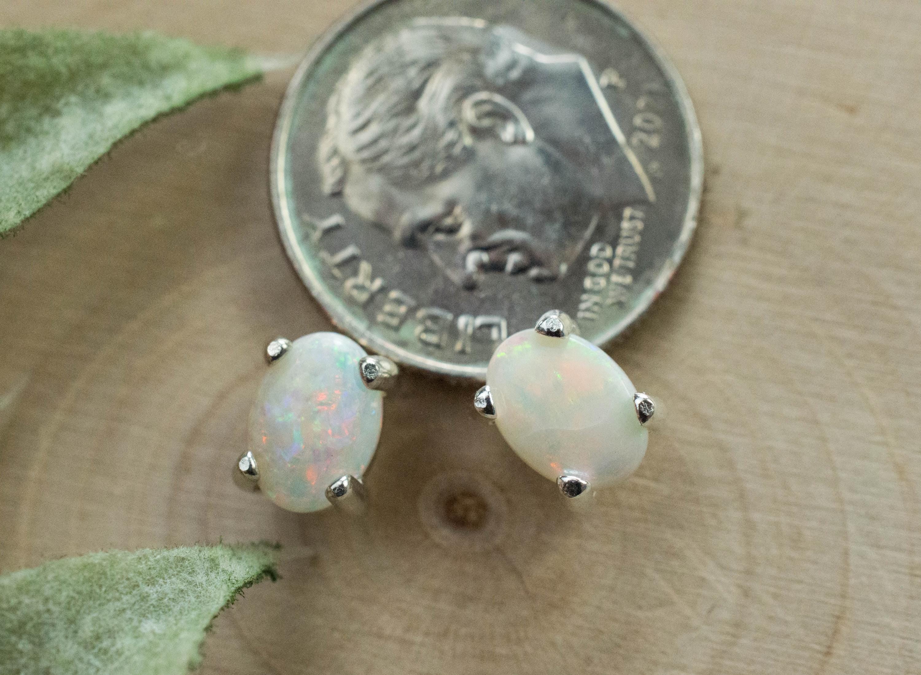 Opal Earrings, Natural Untreated Australia Opal; 0.945cts - Mark Oliver Gems