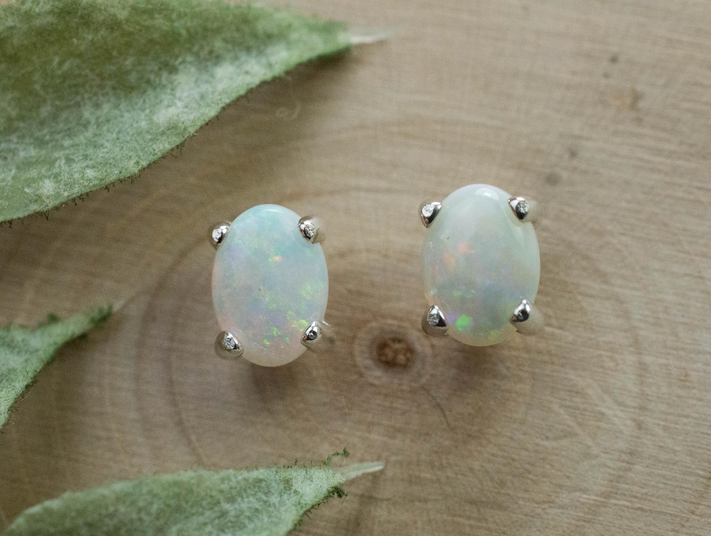 Opal Earrings, Natural Untreated Australia Opal; 0.995cts - Mark Oliver Gems