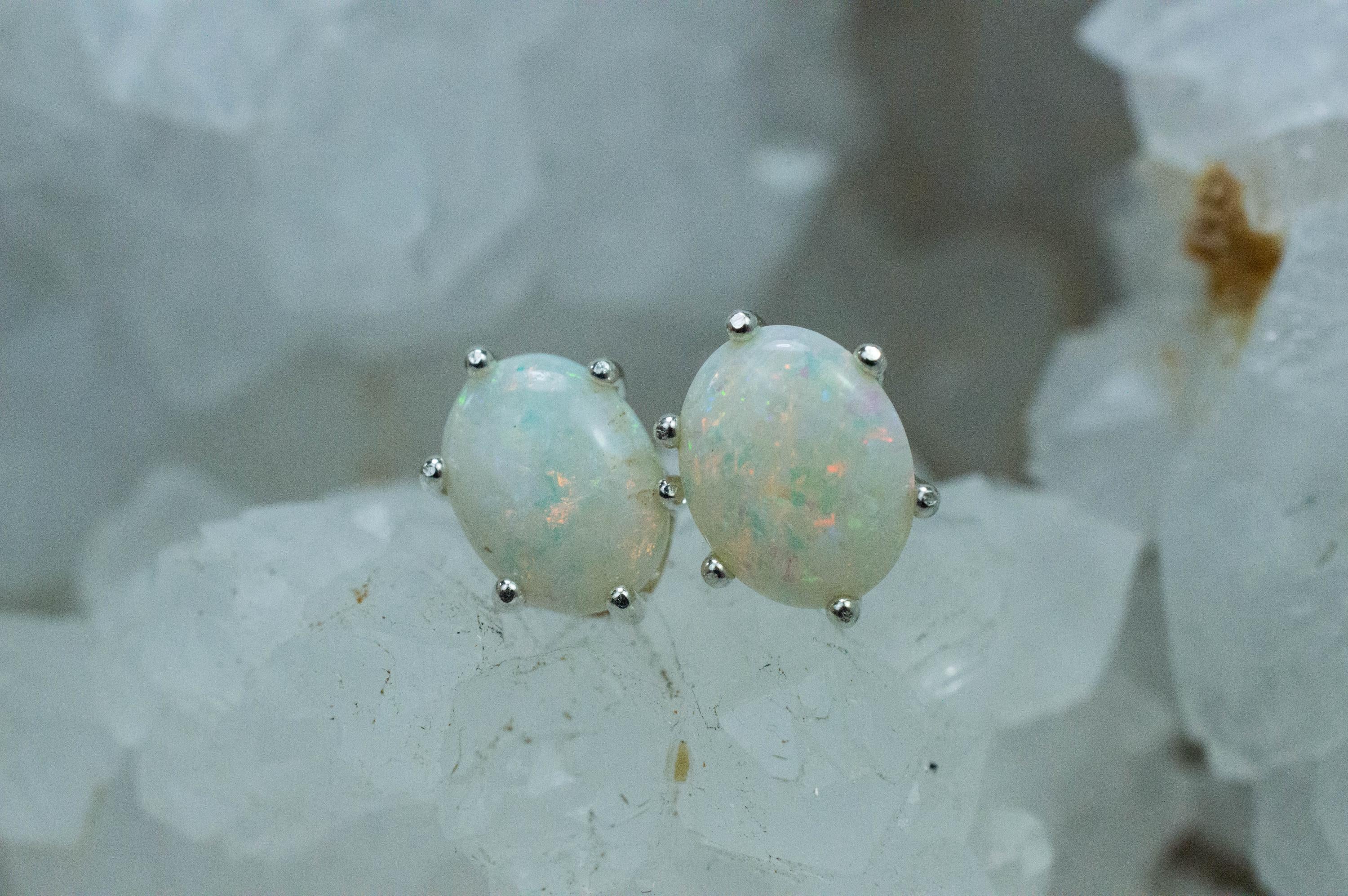 Opal Earrings, Natural Untreated Australia Opal; 1.885cts - Mark Oliver Gems