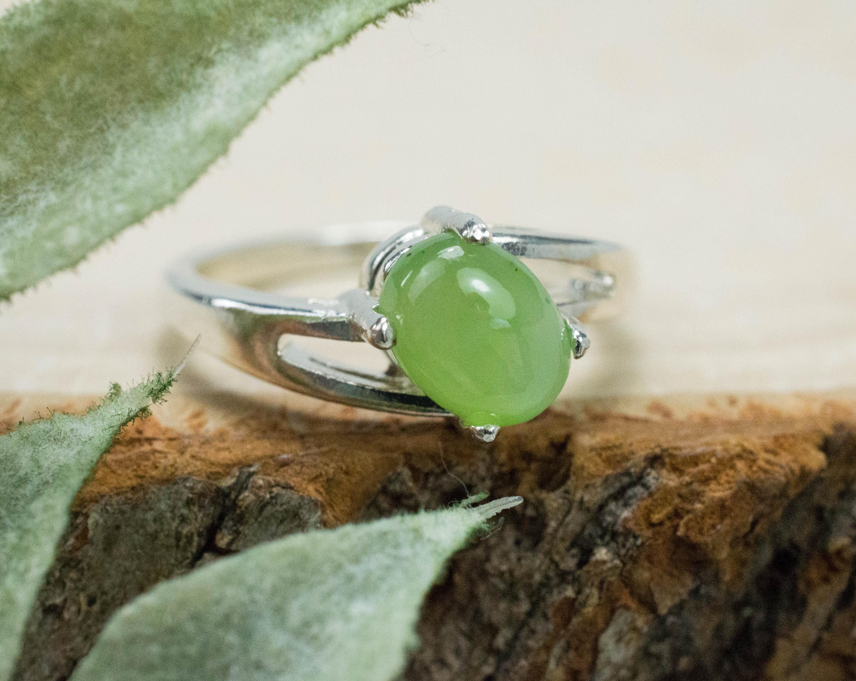 Jade Ring; Natural Untreated Taiwan Nephrite Jade; 1.500cts - Mark Oliver Gems