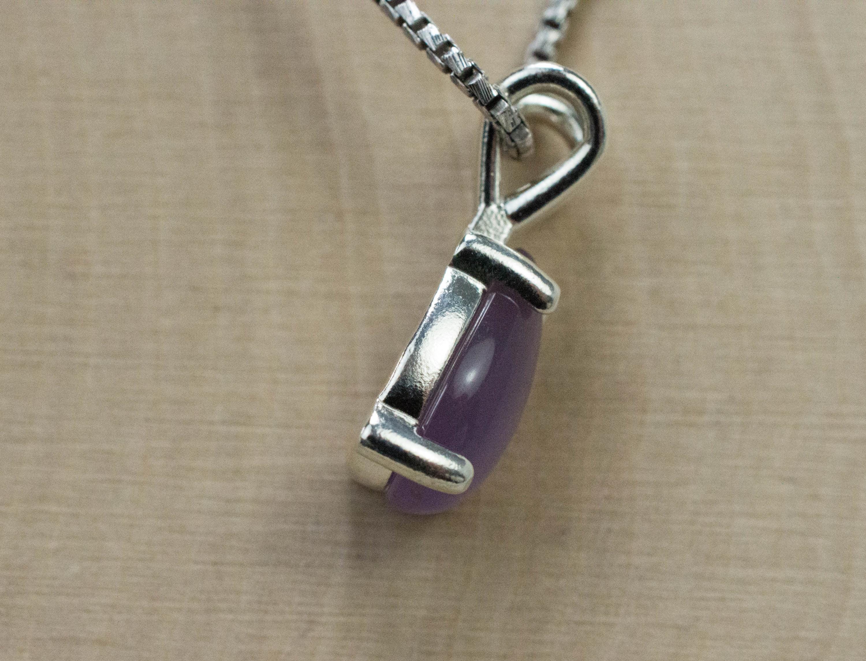 Purple Chalcedony Pendant; Natural Untreated Nevada Purple Sage Chalcedony; 2.460cts - Mark Oliver Gems