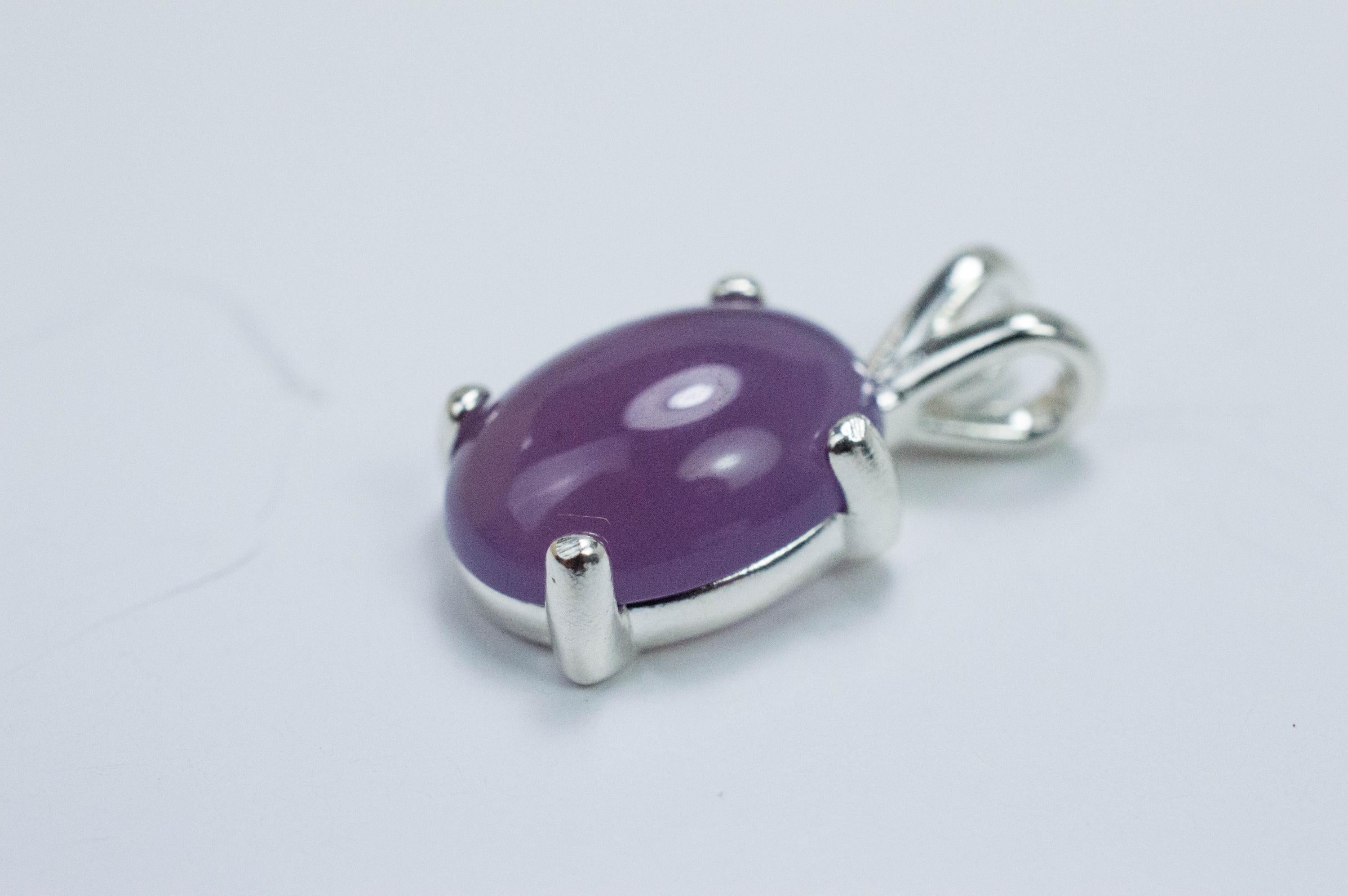 Purple Chalcedony Pendant; Natural Untreated Nevada Purple Sage Chalcedony; 4.260cts - Mark Oliver Gems