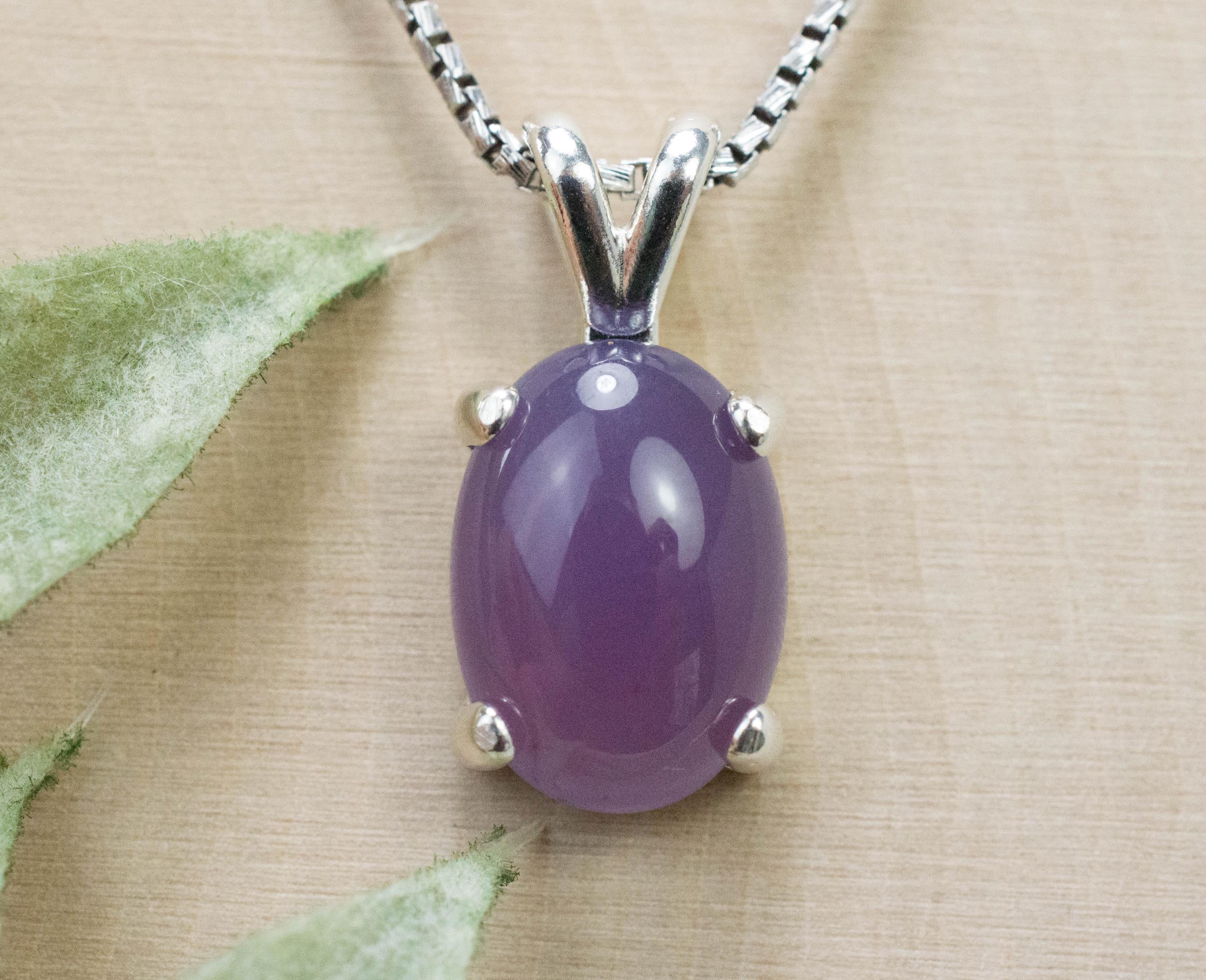Purple Chalcedony Pendant; Natural Untreated Nevada Purple Sage Chalcedony; 4.260cts - Mark Oliver Gems