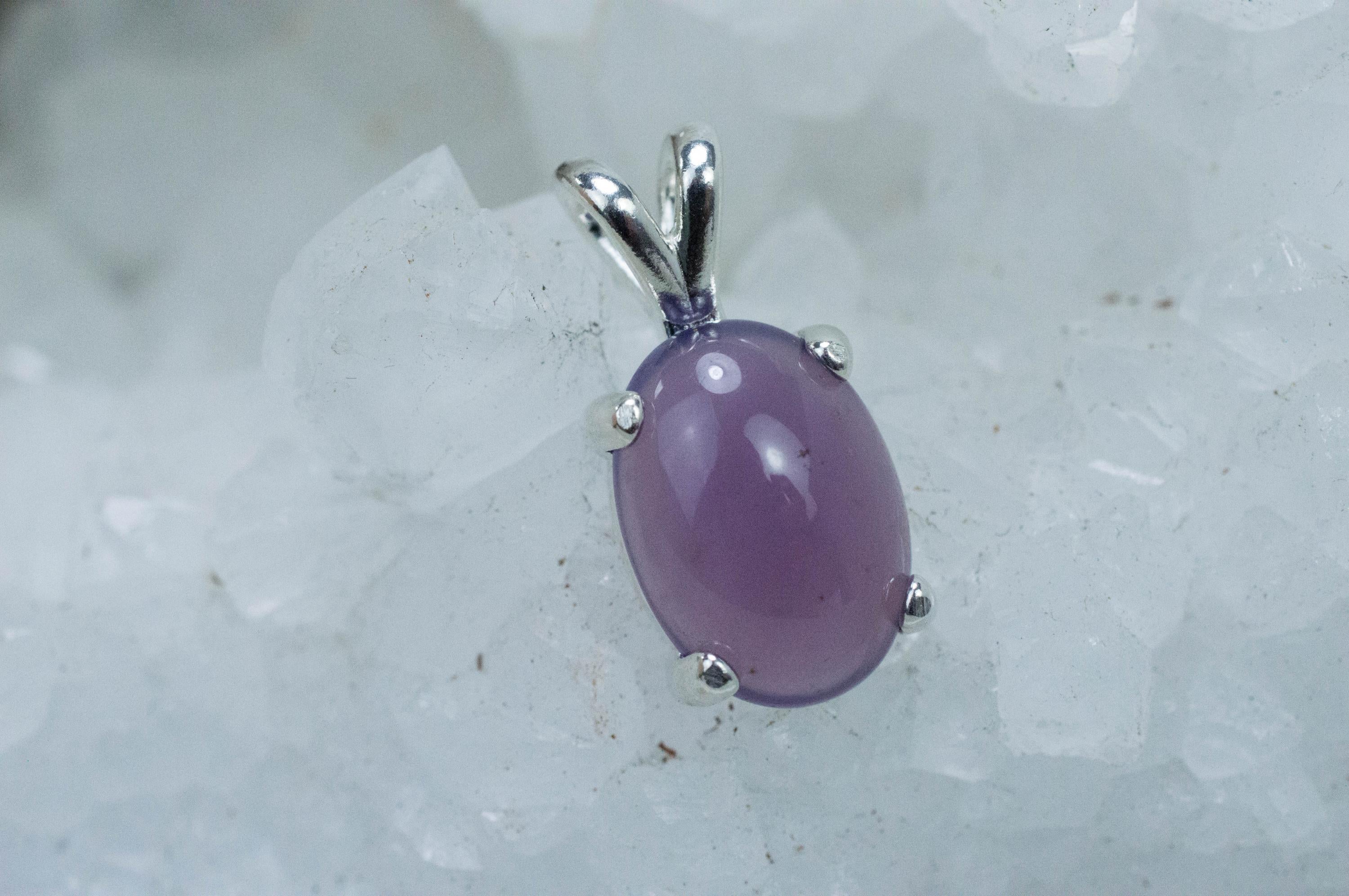 Purple Chalcedony Pendant; Natural Untreated Nevada Purple Sage Chalcedony; 4.260cts - Mark Oliver Gems