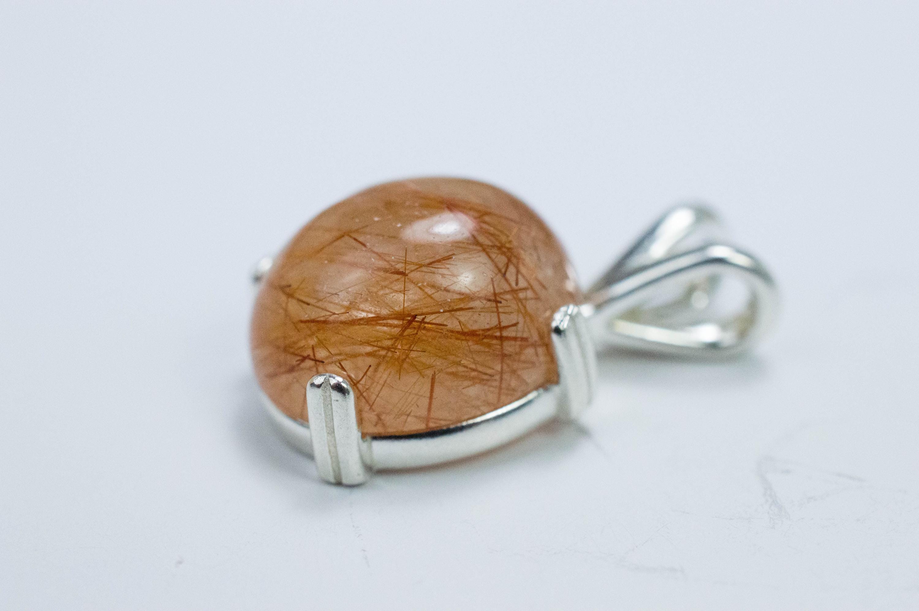 Rutilated Quartz Pendant, Natural Untreated Brazil Rutile Quartz; 7.575cts - Mark Oliver Gems