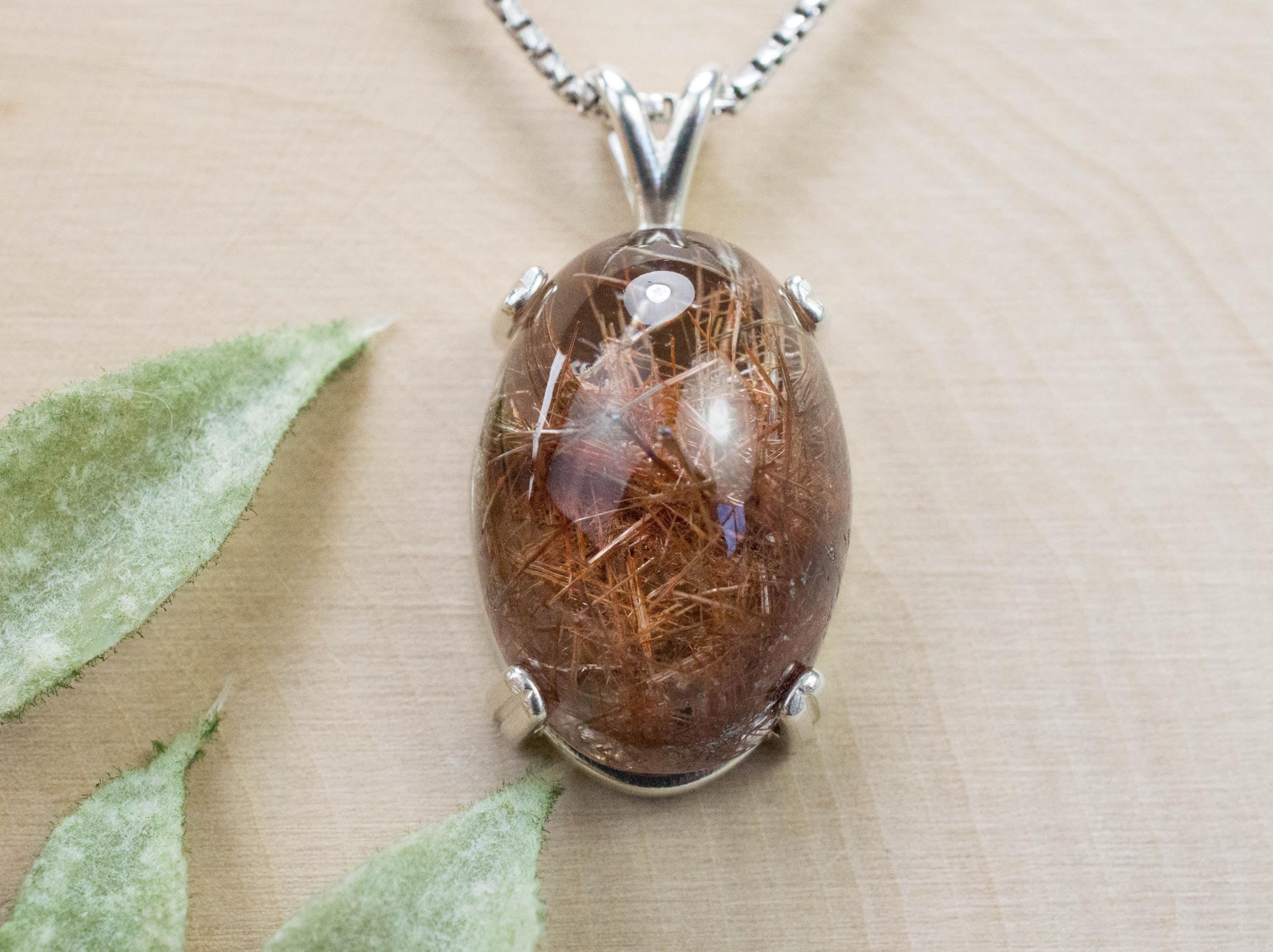 Rutilated Quartz Pendant, Natural Untreated Brazil Rutile Quartz; 25.635cts - Mark Oliver Gems