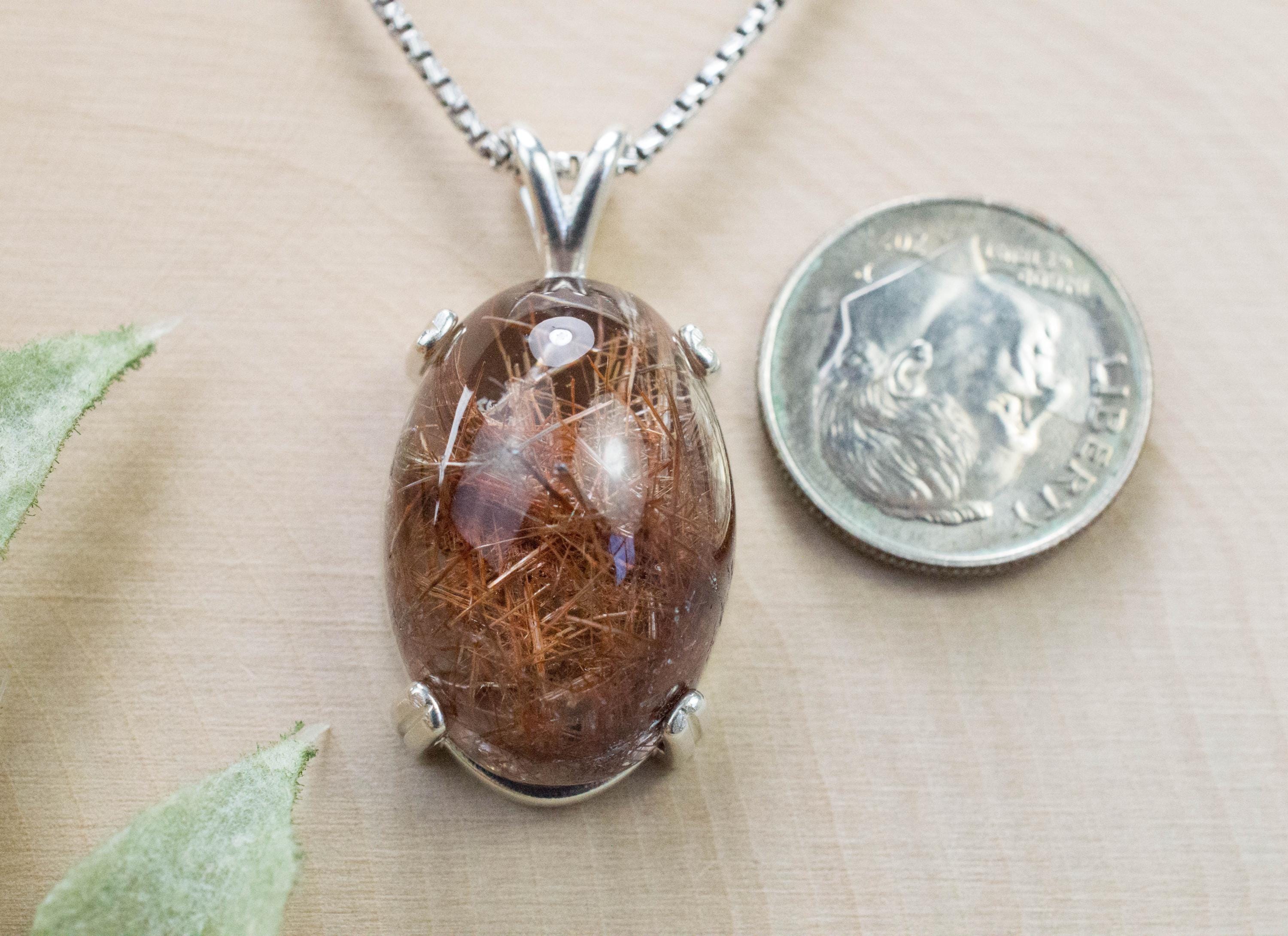 Rutilated Quartz Pendant, Natural Untreated Brazil Rutile Quartz; 25.635cts - Mark Oliver Gems
