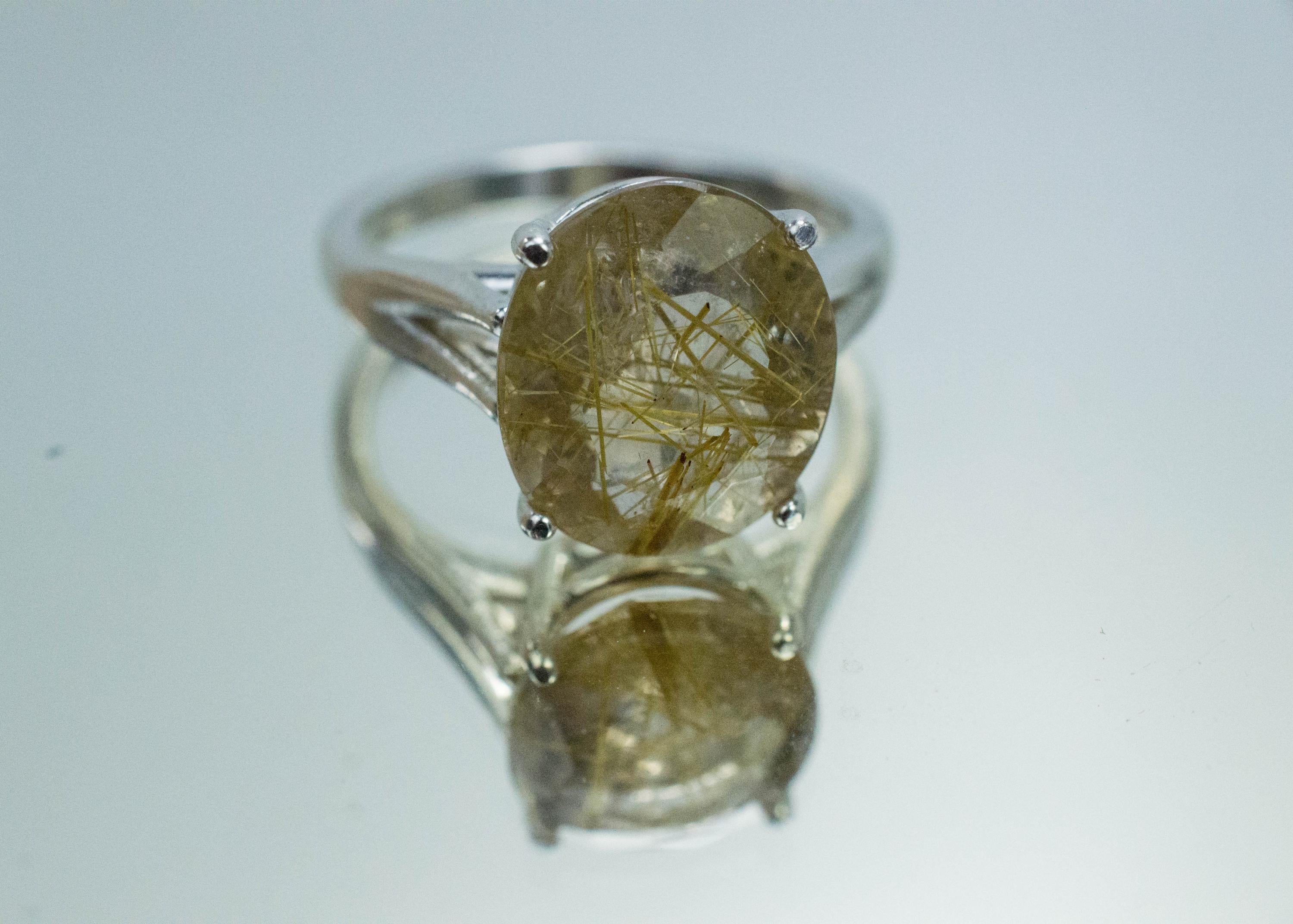 Rutilated Quartz Ring; Natural Untreated Brazil Rutile Quartz; 4.825cts - Mark Oliver Gems