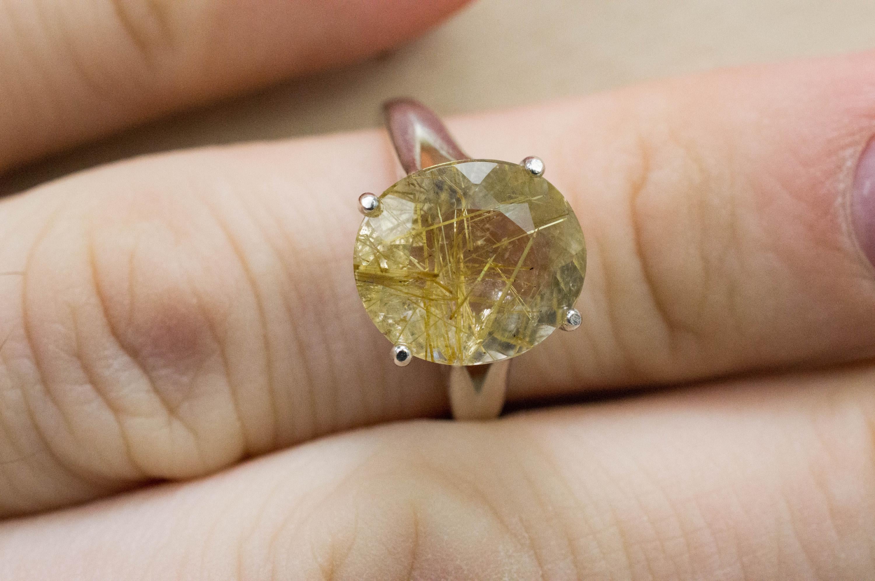 Rutilated Quartz Ring; Natural Untreated Brazil Rutile Quartz; 4.825cts - Mark Oliver Gems