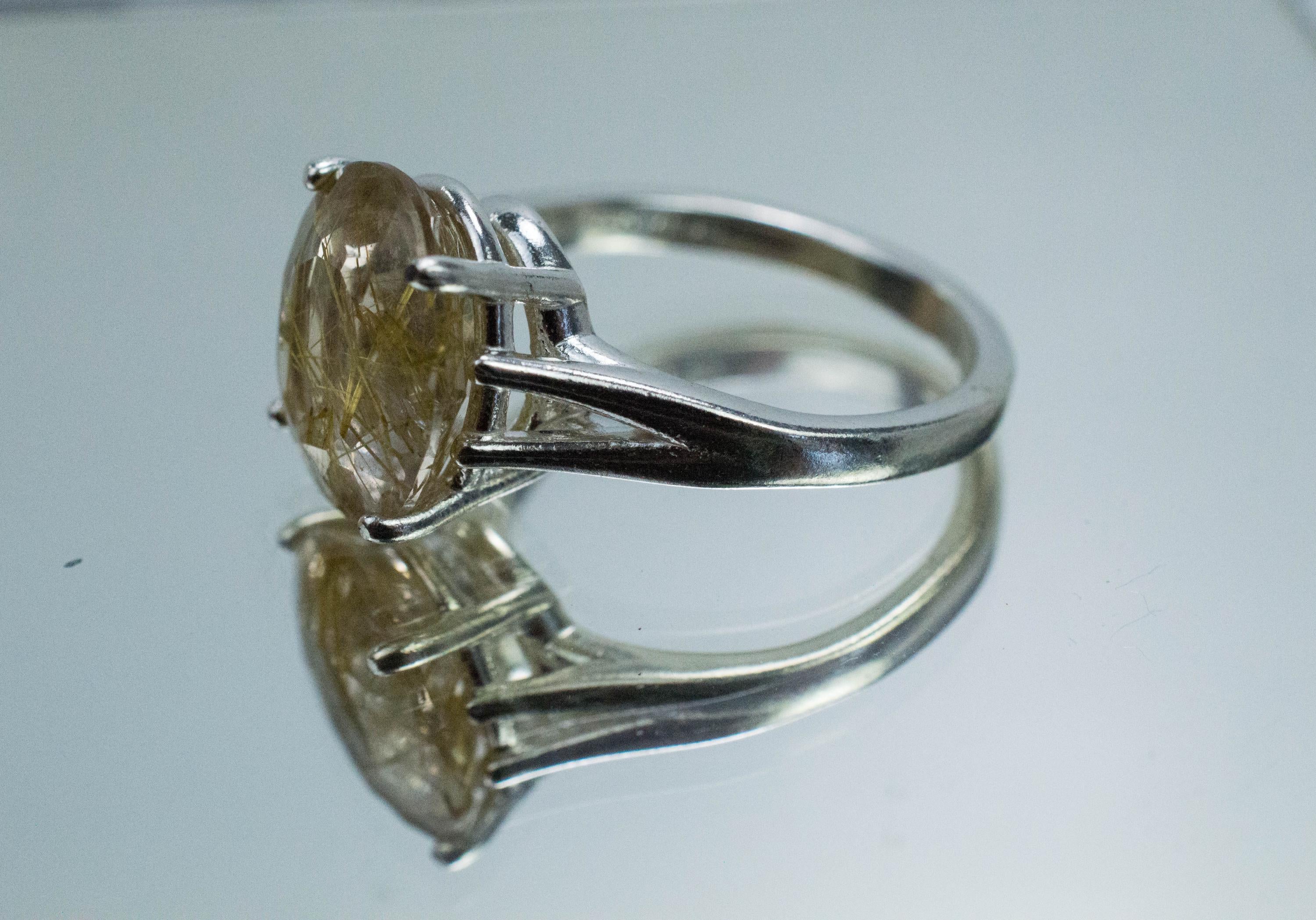 Rutilated Quartz Ring; Natural Untreated Brazil Rutile Quartz; 4.825cts - Mark Oliver Gems