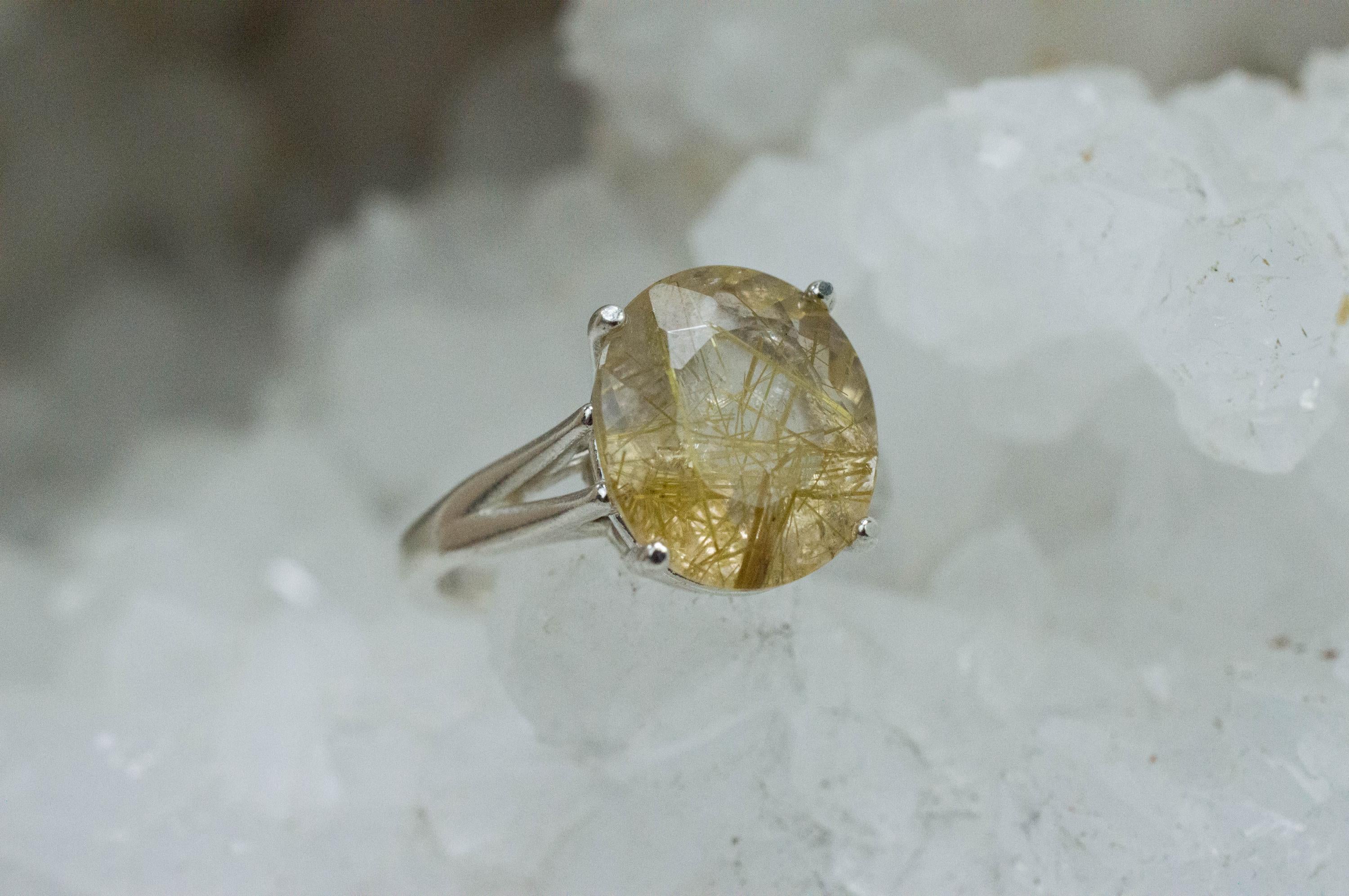 Rutilated Quartz Ring; Natural Untreated Brazil Rutile Quartz; 4.825cts - Mark Oliver Gems