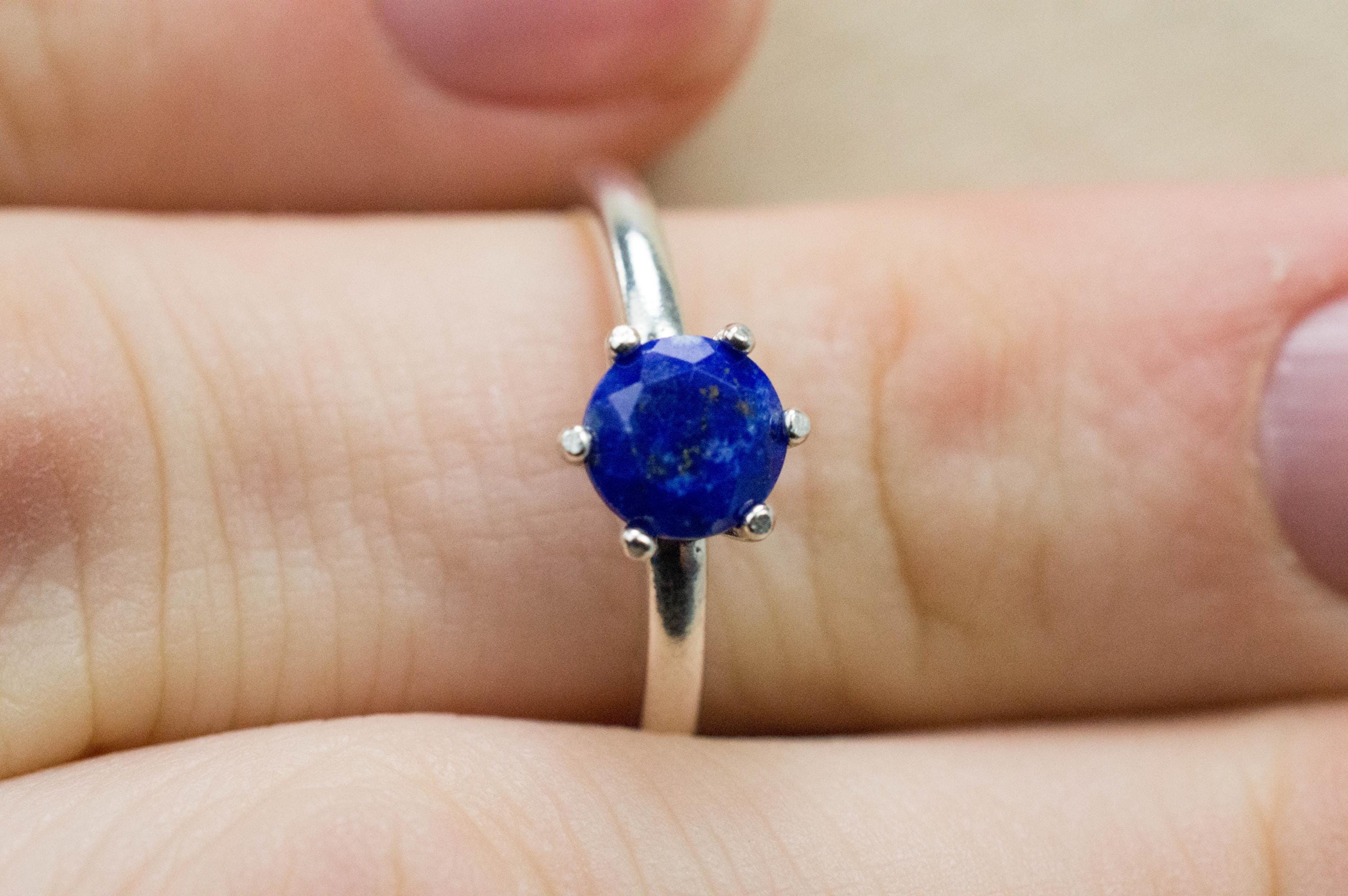 Lapis Lazuli Ring; Genuine Untreated Afghani Lapis; 0.790cts - Mark Oliver Gems