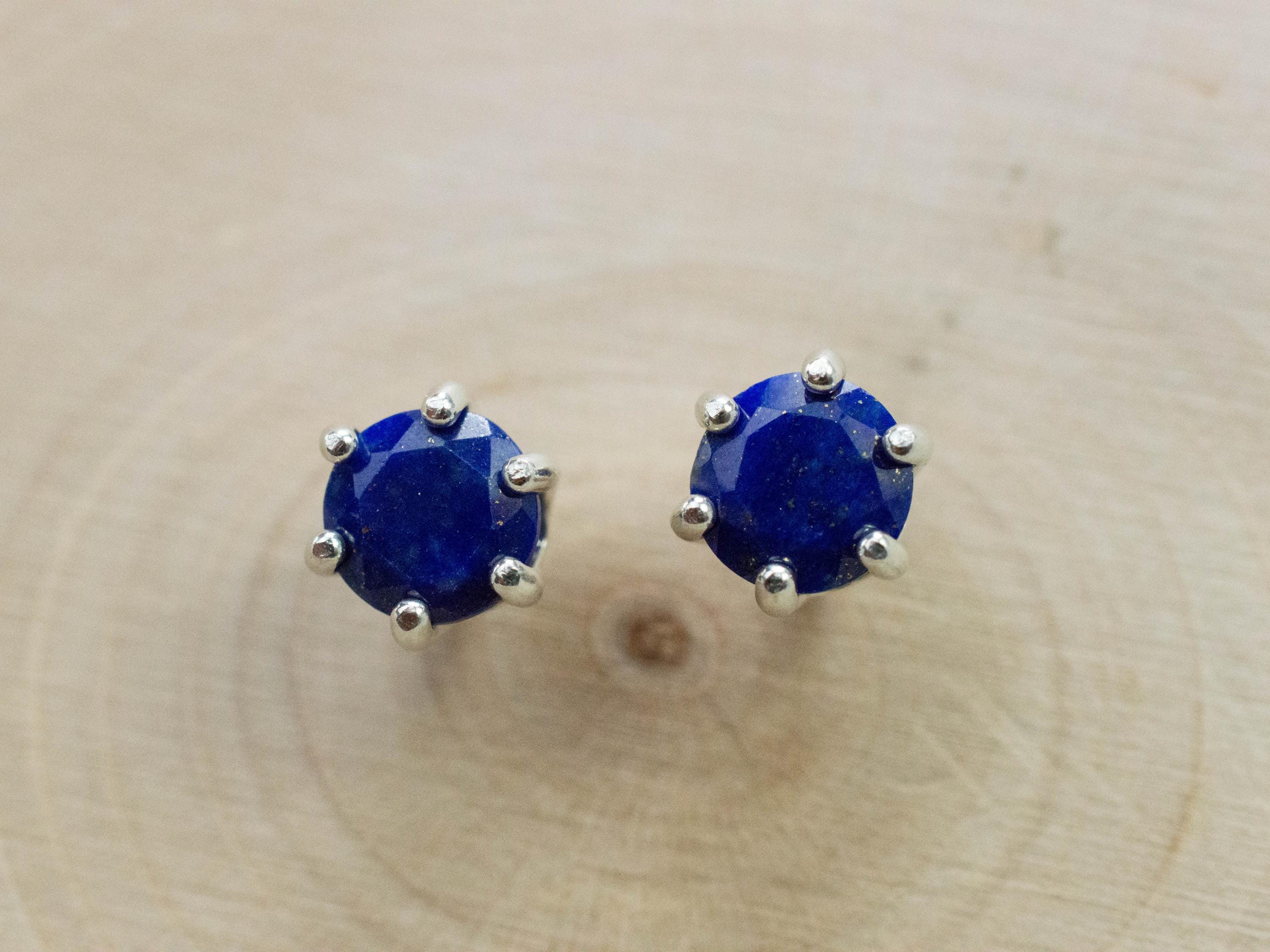 Lapis Lazuli Earrings; Natural Untreated Afghanistan Lapis; 1.460cts - Mark Oliver Gems