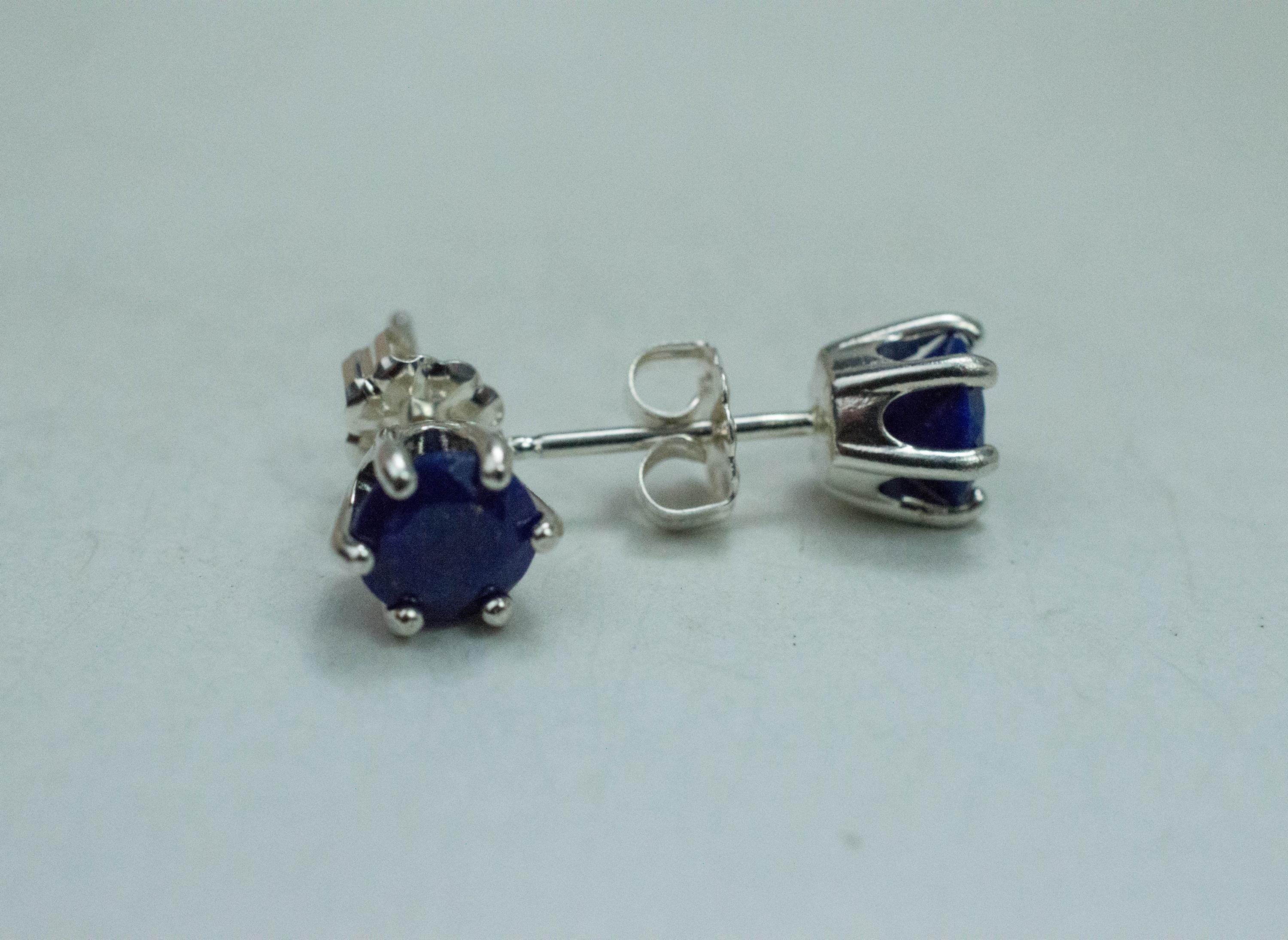 Lapis Lazuli Earrings; Natural Untreated Afghanistan Lapis; 1.460cts - Mark Oliver Gems