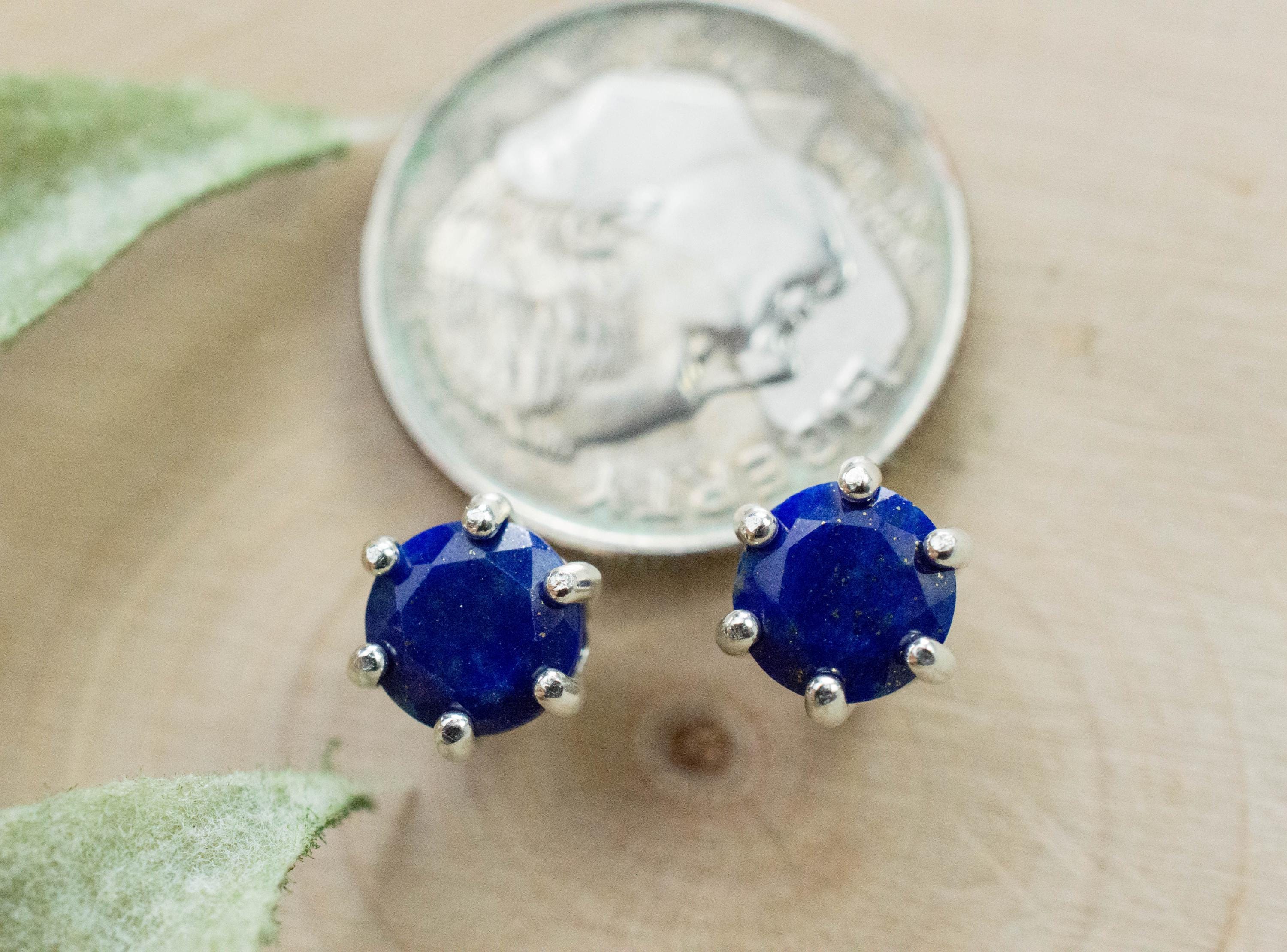 Lapis Lazuli Earrings; Natural Untreated Afghanistan Lapis; 1.460cts - Mark Oliver Gems