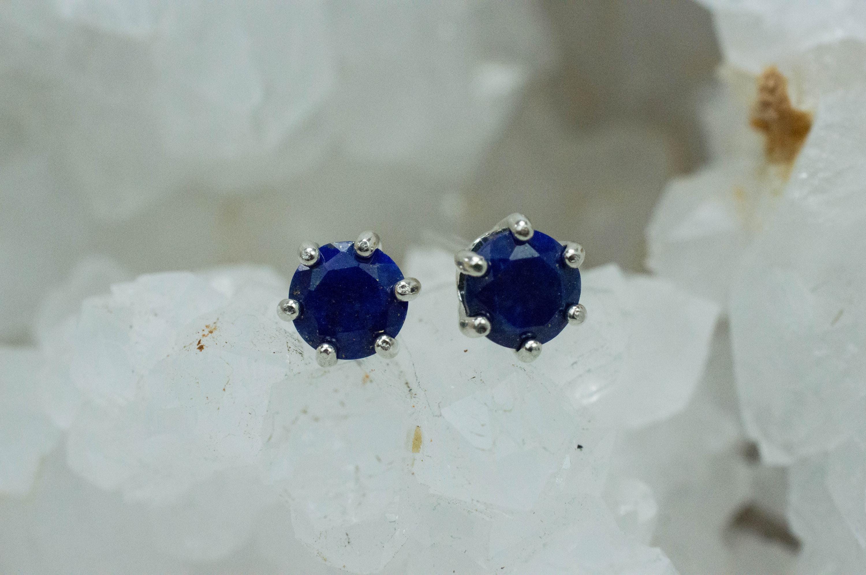 Lapis Lazuli Earrings; Natural Untreated Afghanistan Lapis; 1.460cts - Mark Oliver Gems