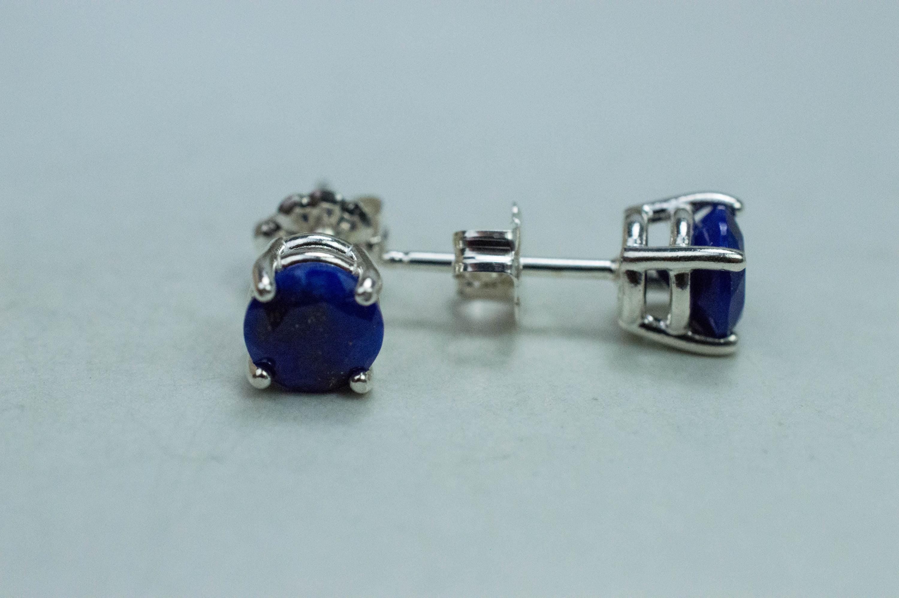 Lapis Lazuli Earrings; Natural Untreated Afghanistan Lapis; 1.550cts - Mark Oliver Gems