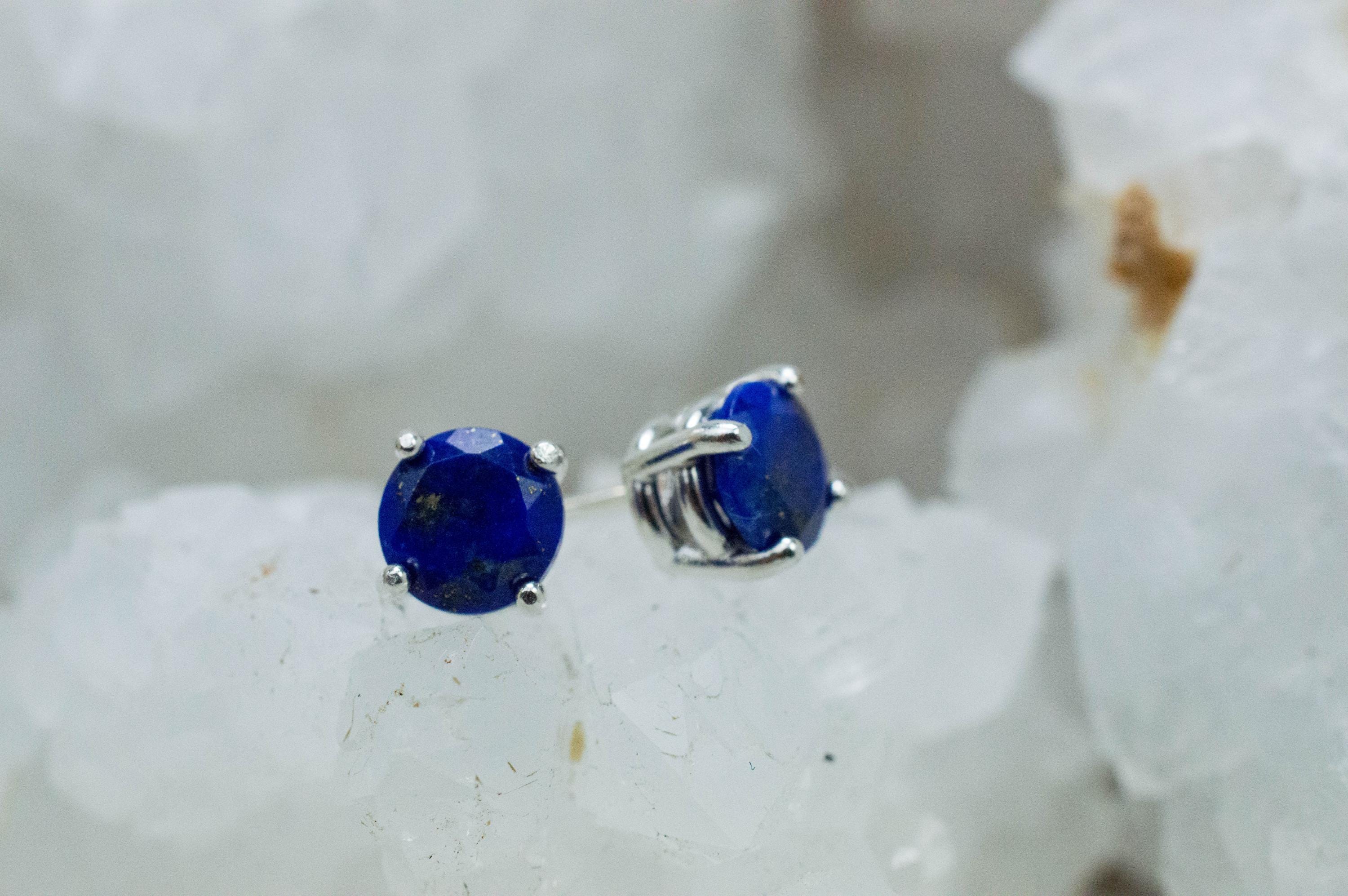 Lapis Lazuli Earrings; Natural Untreated Afghanistan Lapis; 1.550cts - Mark Oliver Gems