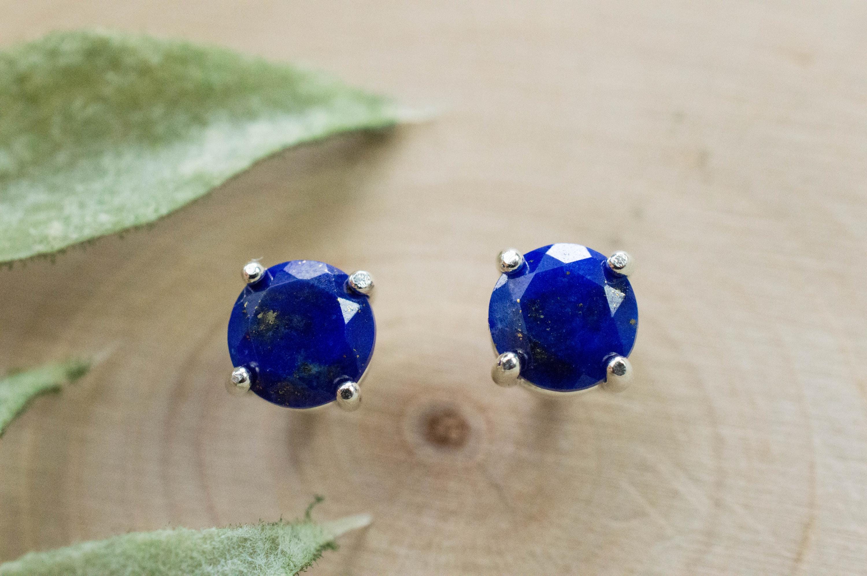 Lapis Lazuli Earrings; Natural Untreated Afghanistan Lapis; 1.550cts - Mark Oliver Gems