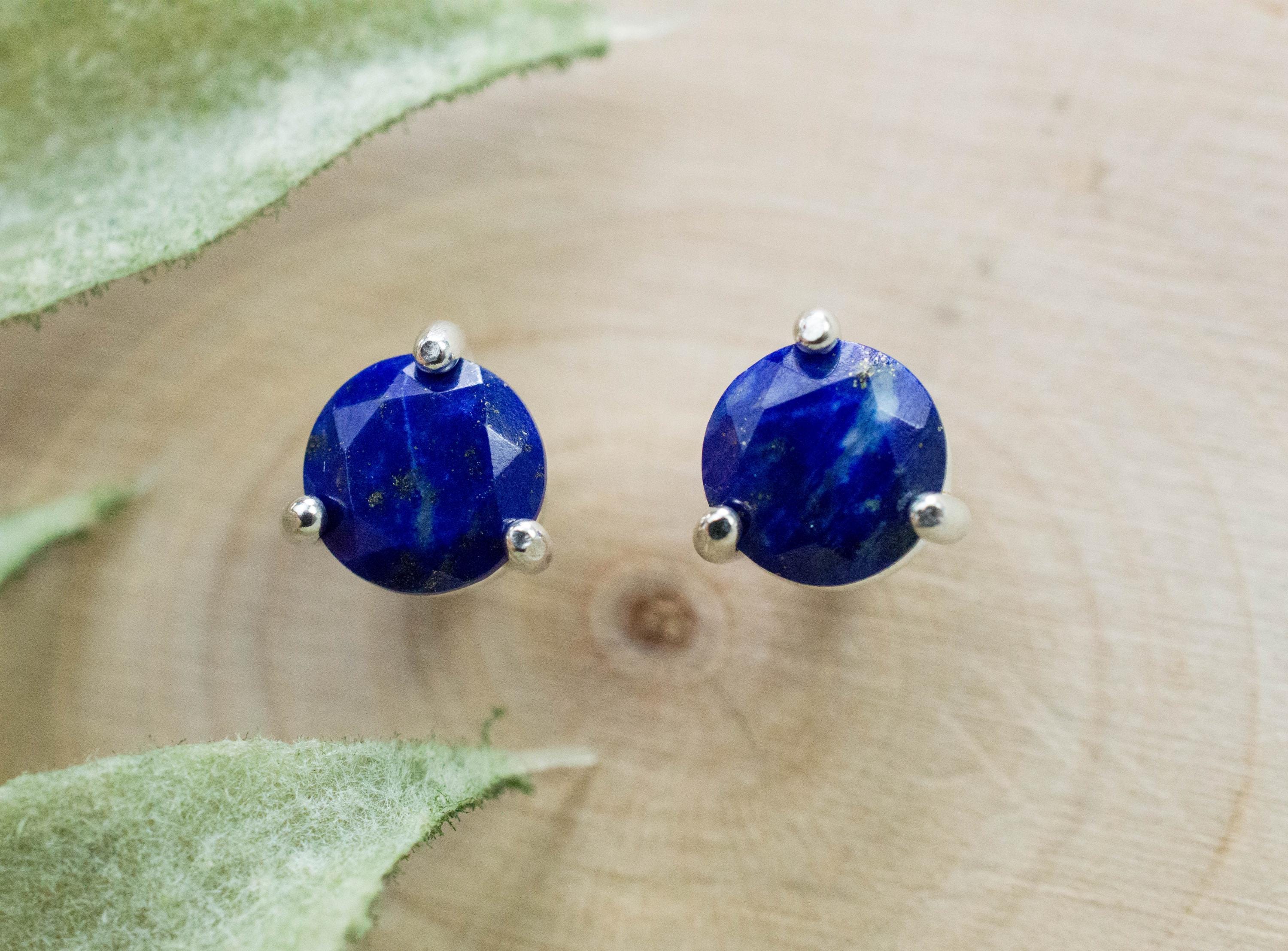 Lapis Lazuli Earrings; Natural Untreated Afghanistan Lapis; 1.555cts - Mark Oliver Gems