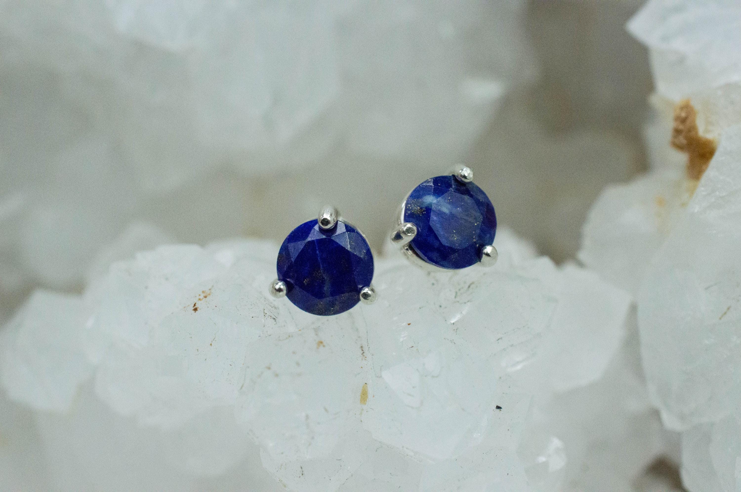 Lapis Lazuli Earrings; Natural Untreated Afghanistan Lapis; 1.555cts - Mark Oliver Gems