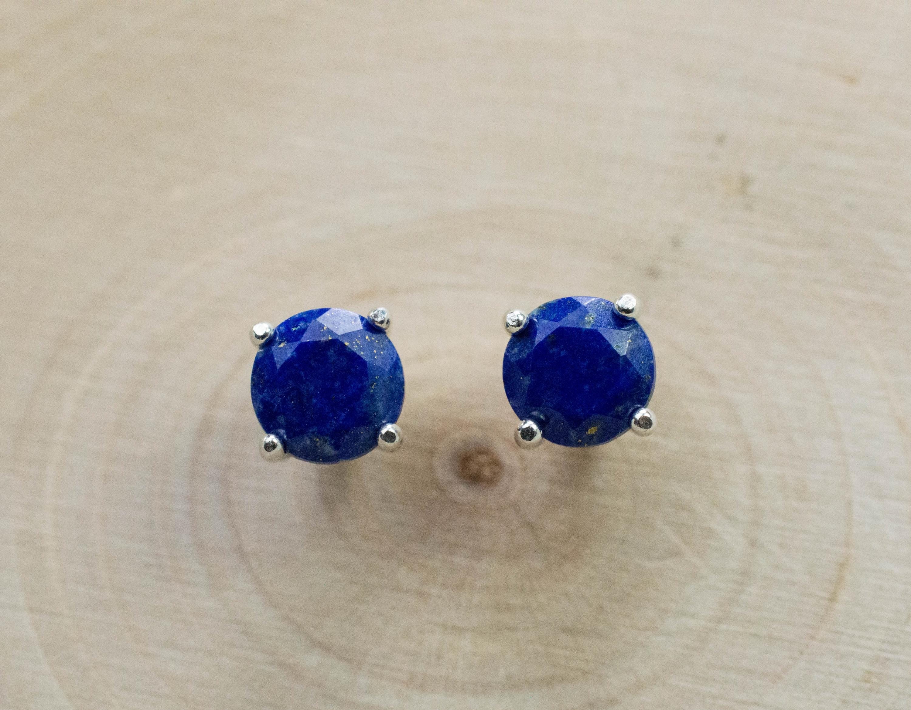 Lapis Lazuli Earrings; Natural Untreated Afghanistan Lapis; 1.710cts - Mark Oliver Gems