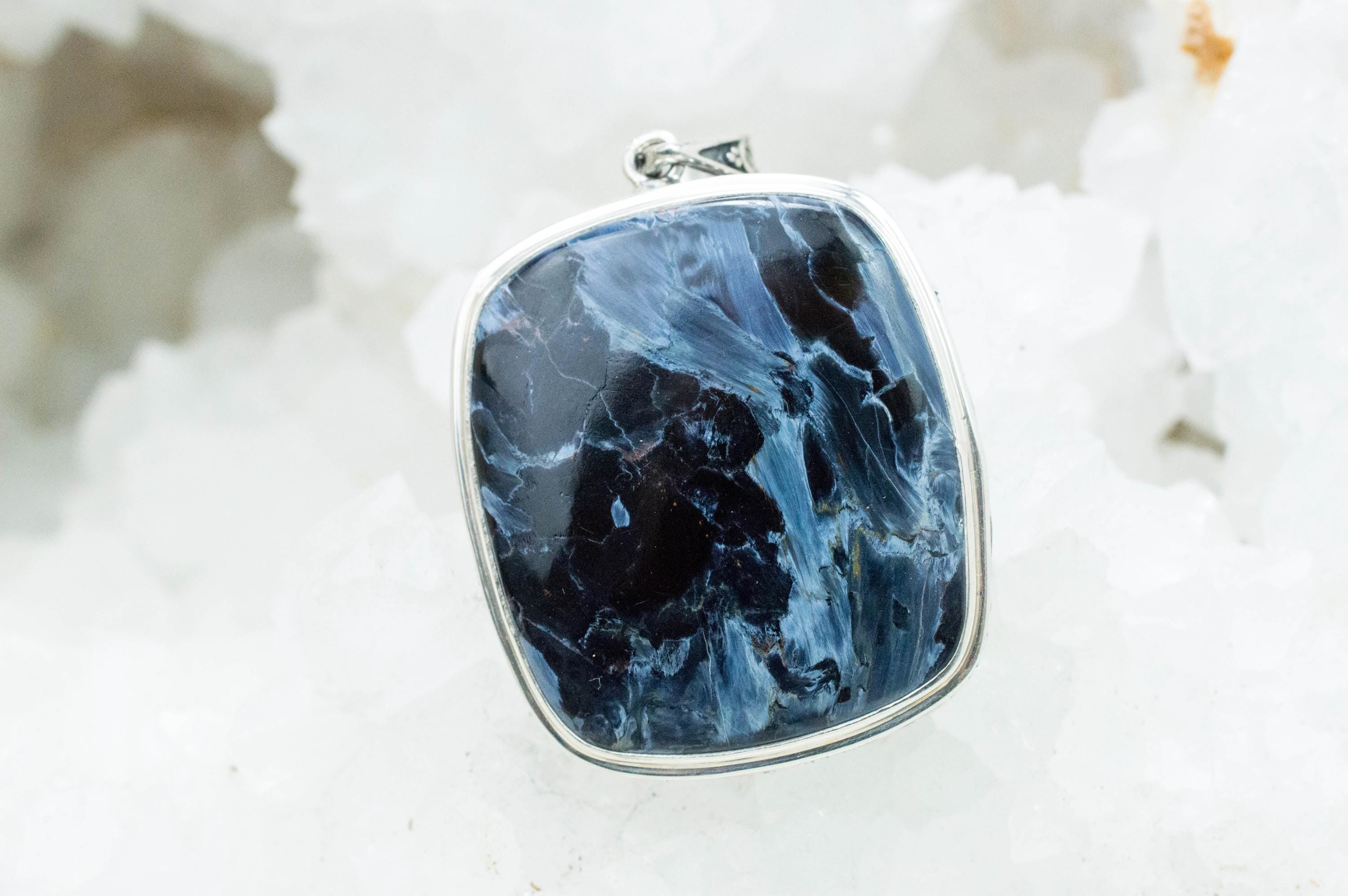 Pietersite Pendant; Natural Untreated Namibia Pietersite; 29x27mm - Mark Oliver Gems