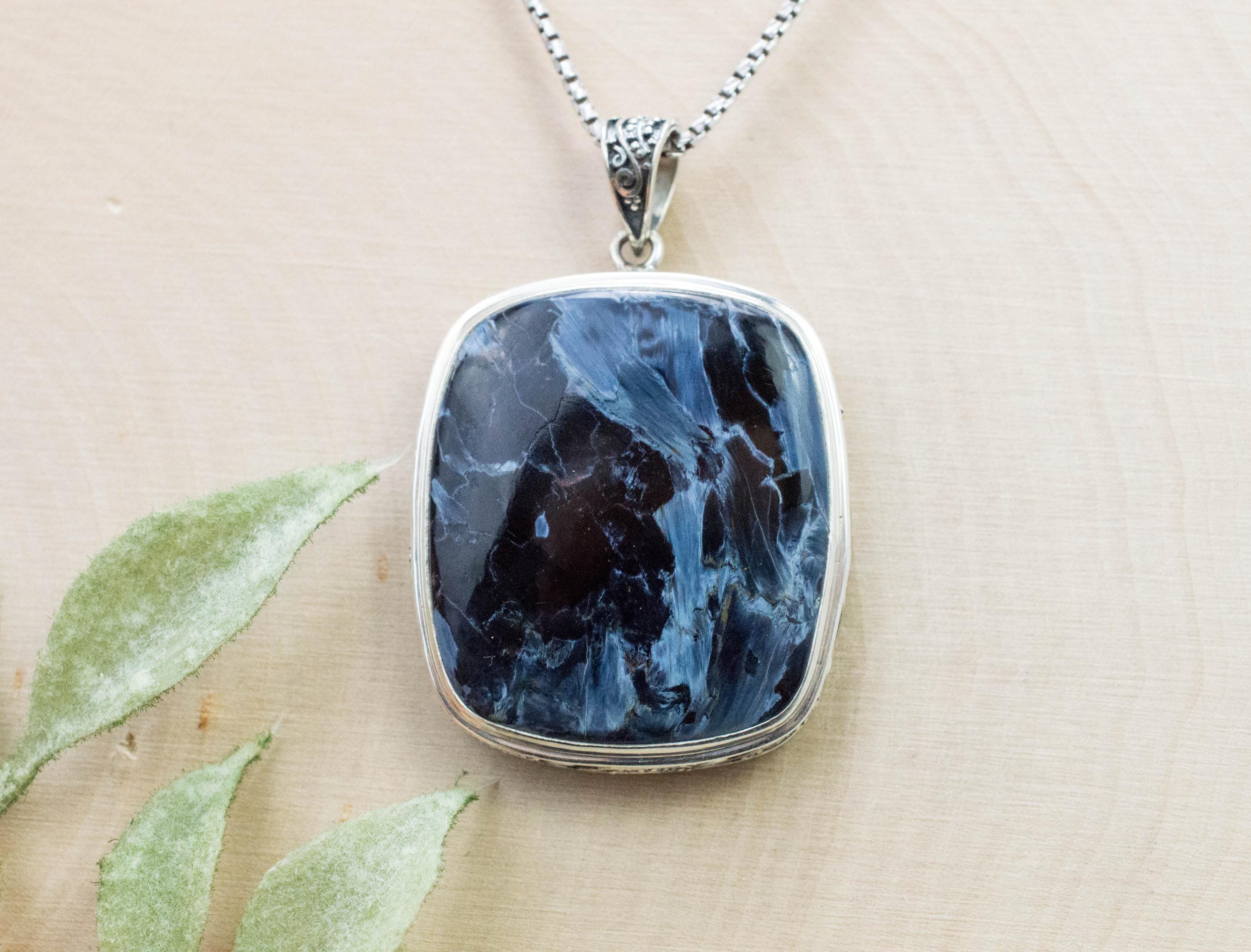 Pietersite Pendant; Natural Untreated Namibia Pietersite; 29x27mm - Mark Oliver Gems