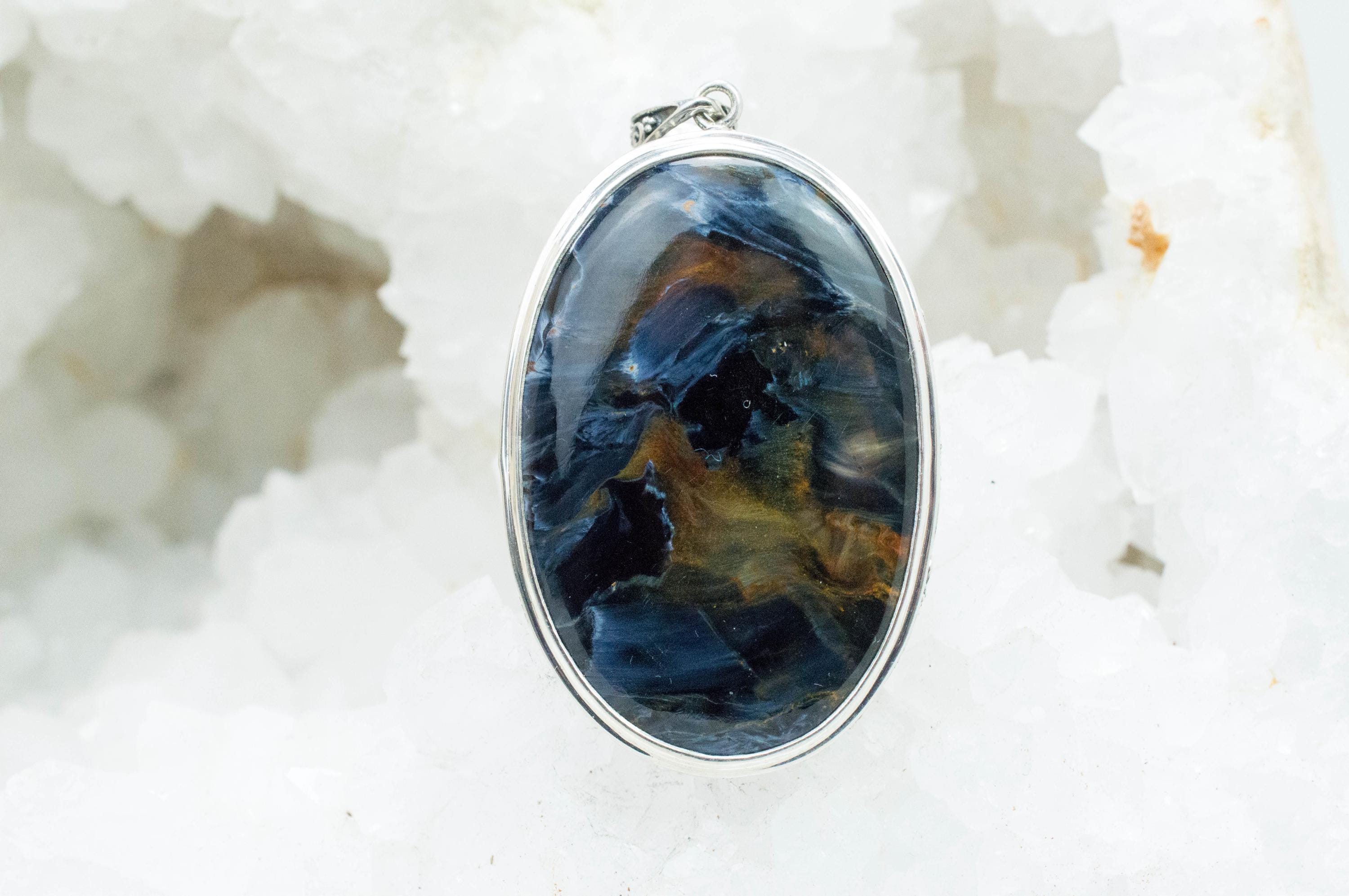 Pietersite Pendant; Natural Untreated Namibia Pietersite; 41x29mm - Mark Oliver Gems