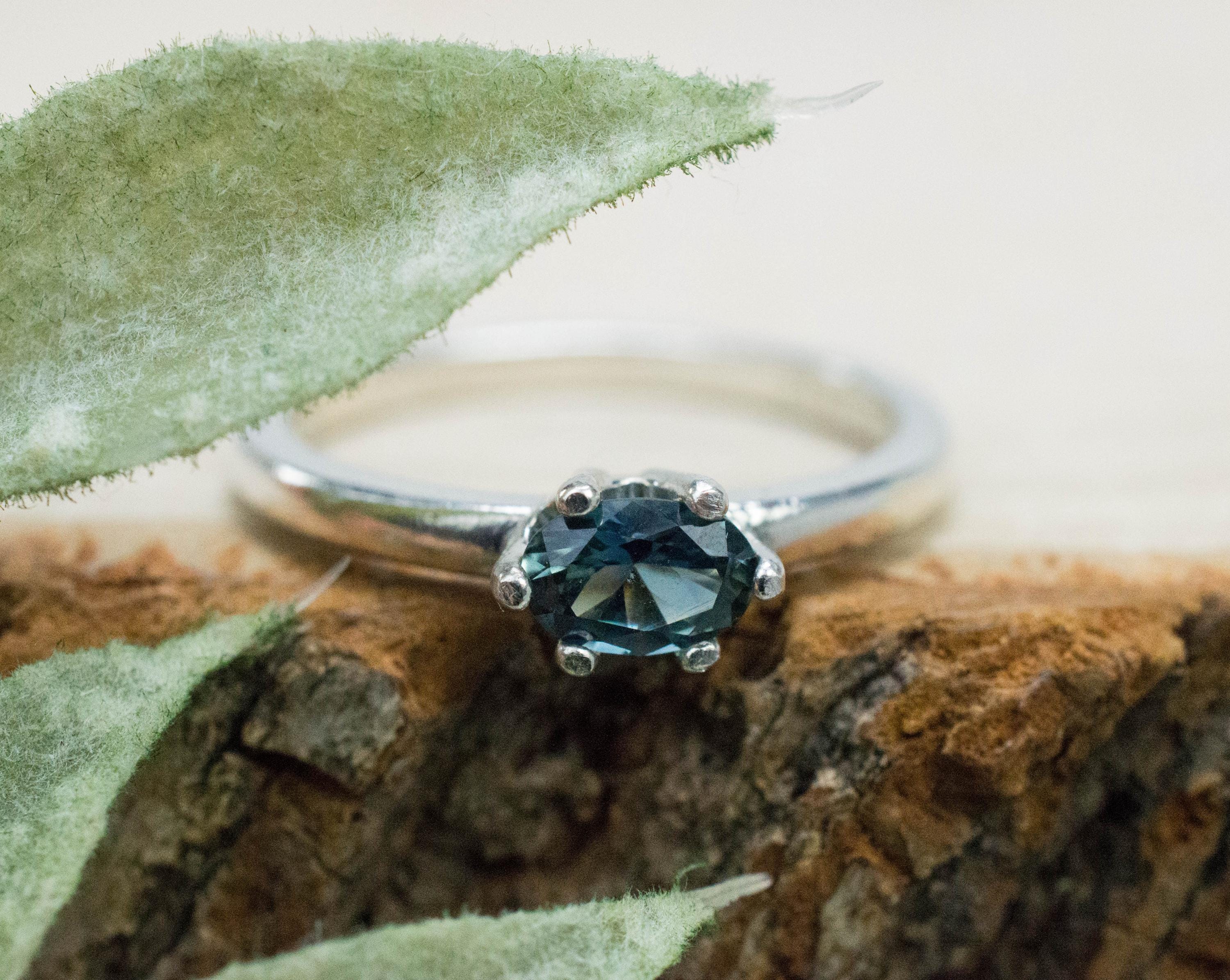 Sapphire Ring, Natural Untreated Madagascar Teal Sapphire; 0.490cts - Mark Oliver Gems