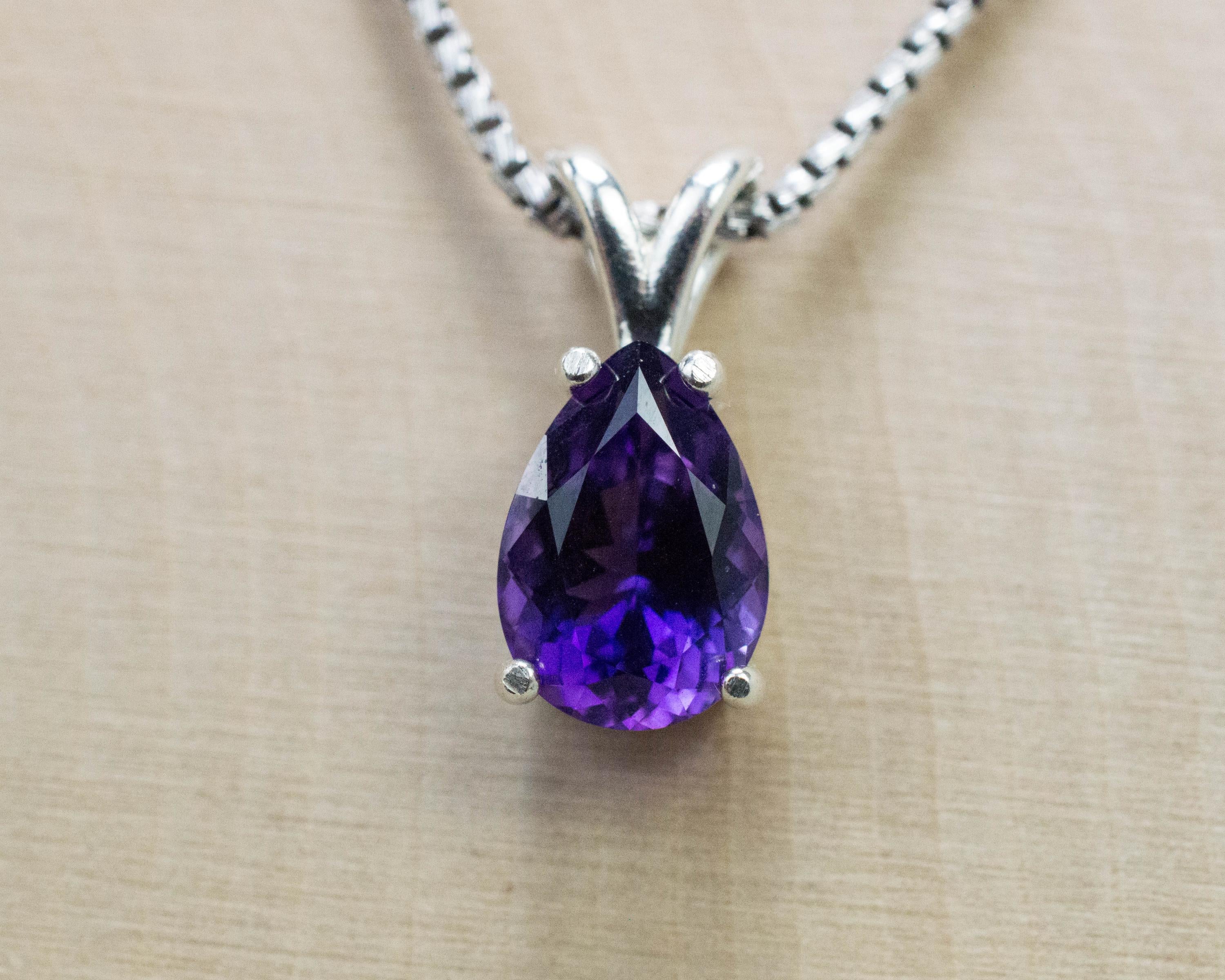 Amethyst Pendant, Natural Untreated Uruguay Amethyst; 1.805cts - Mark Oliver Gems