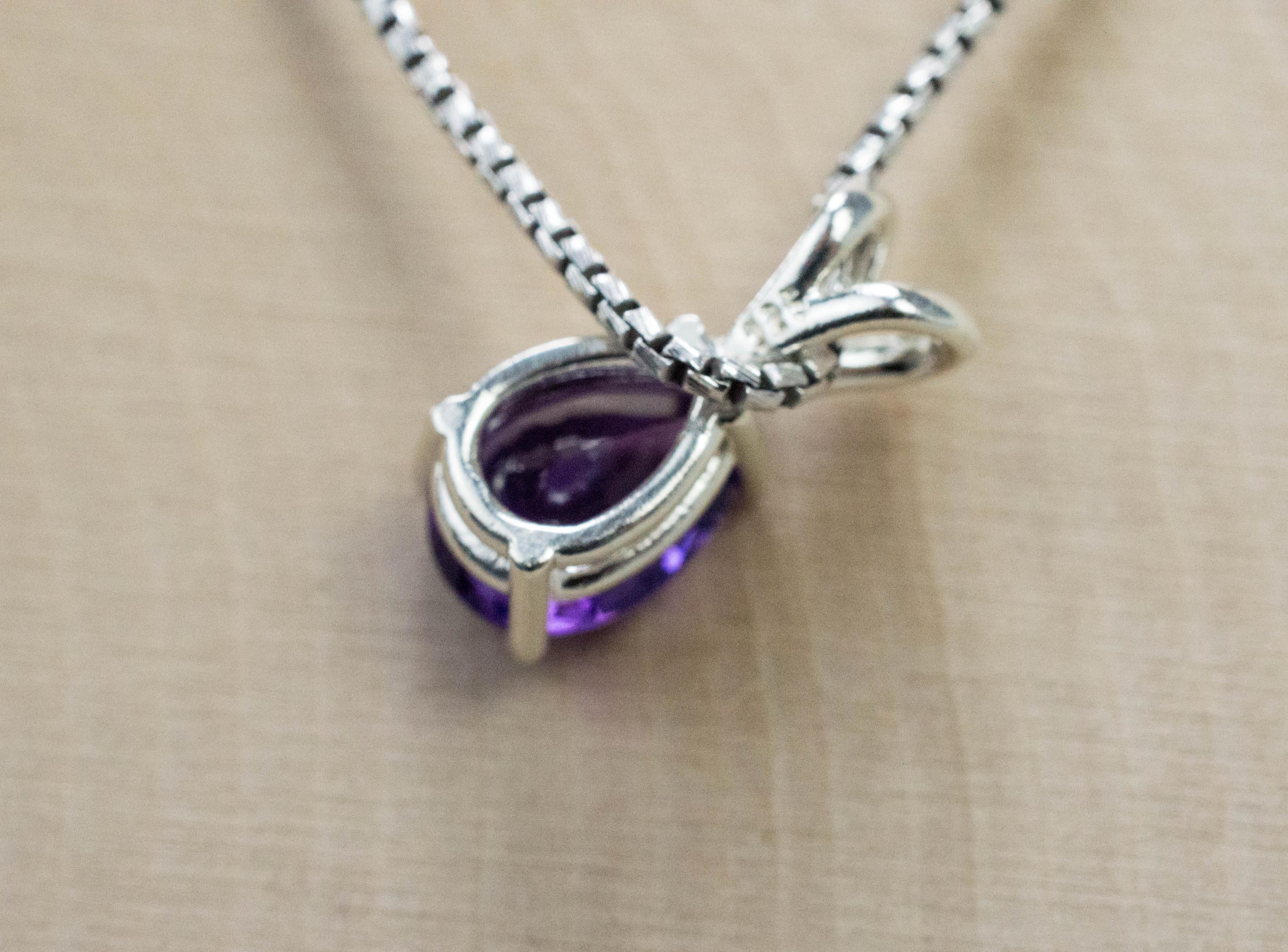 Amethyst Pendant, Natural Untreated Uruguay Amethyst; 1.805cts - Mark Oliver Gems