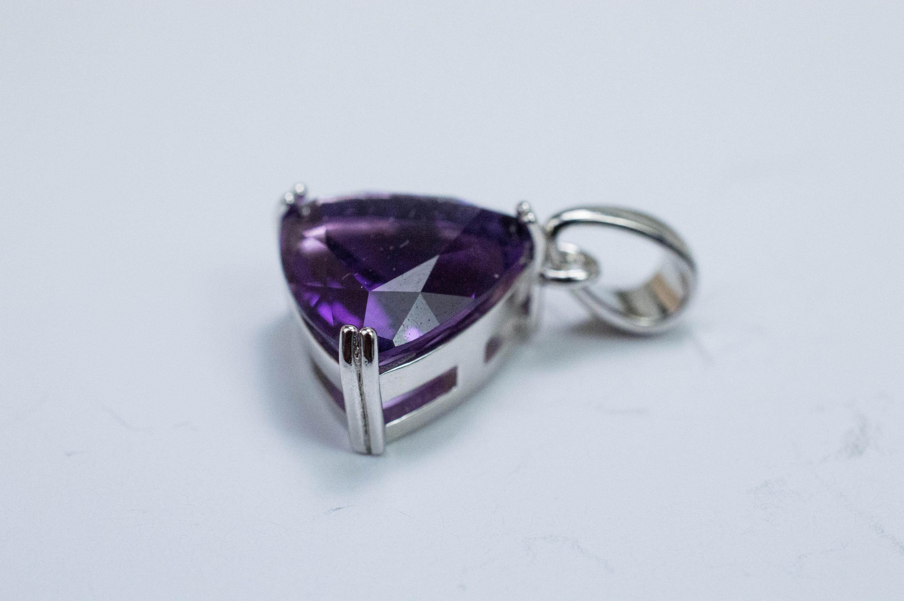 Amethyst Pendant, Natural Untreated Brazil Amethyst; 4.920cts - Mark Oliver Gems