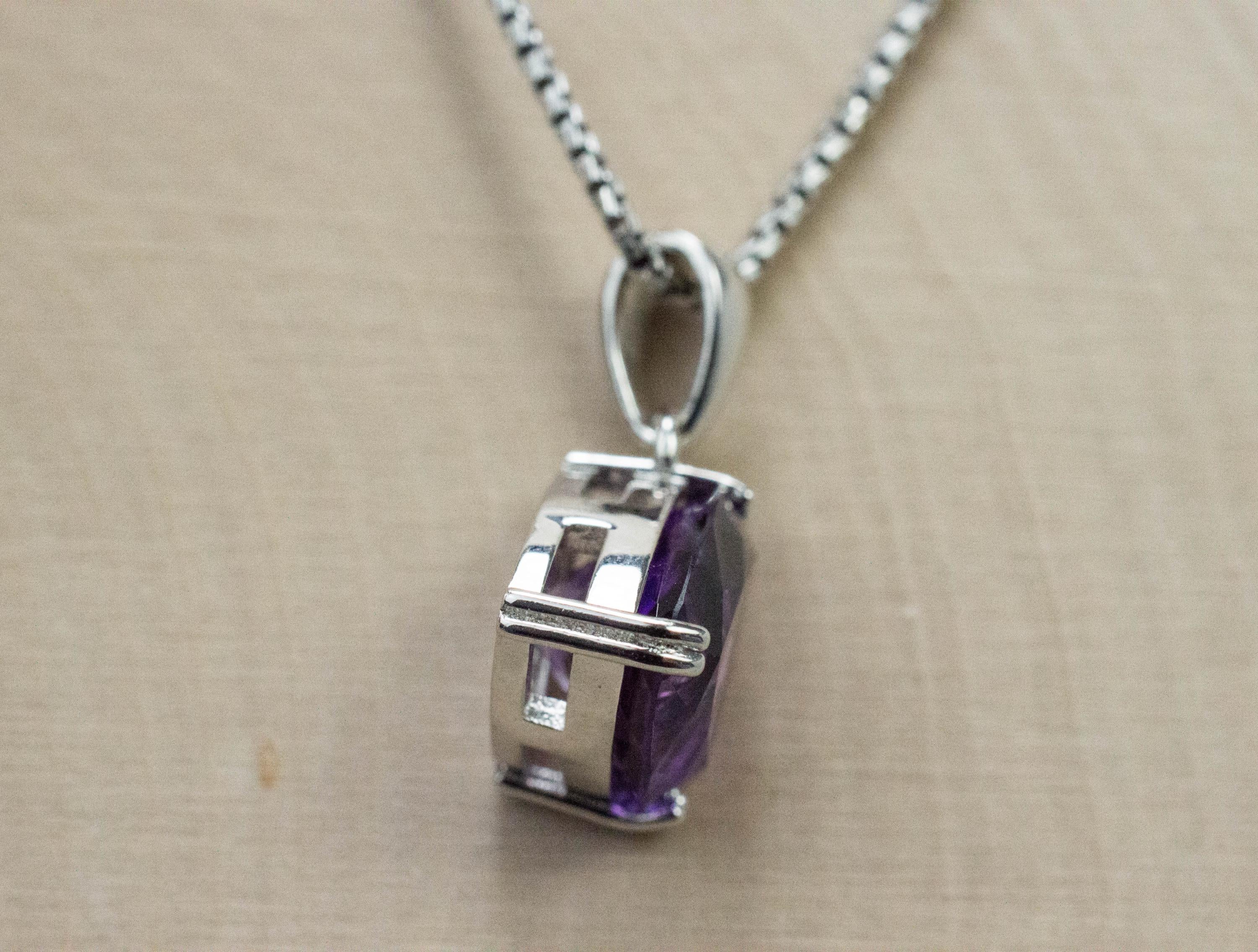 Amethyst Pendant, Natural Untreated Brazil Amethyst; 4.920cts - Mark Oliver Gems