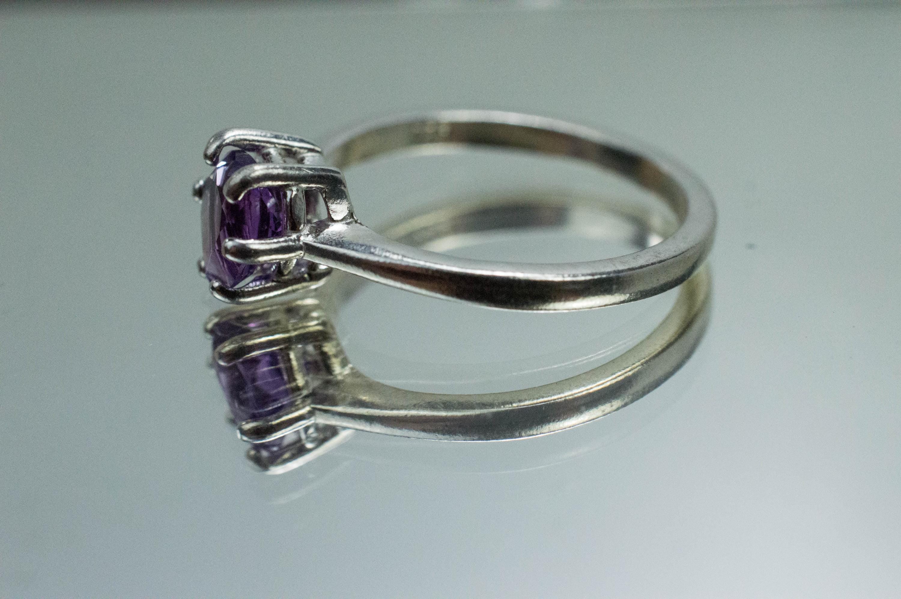 Amethyst Ring; Natural Untreated Brazil Amethyst; 0.885cts - Mark Oliver Gems