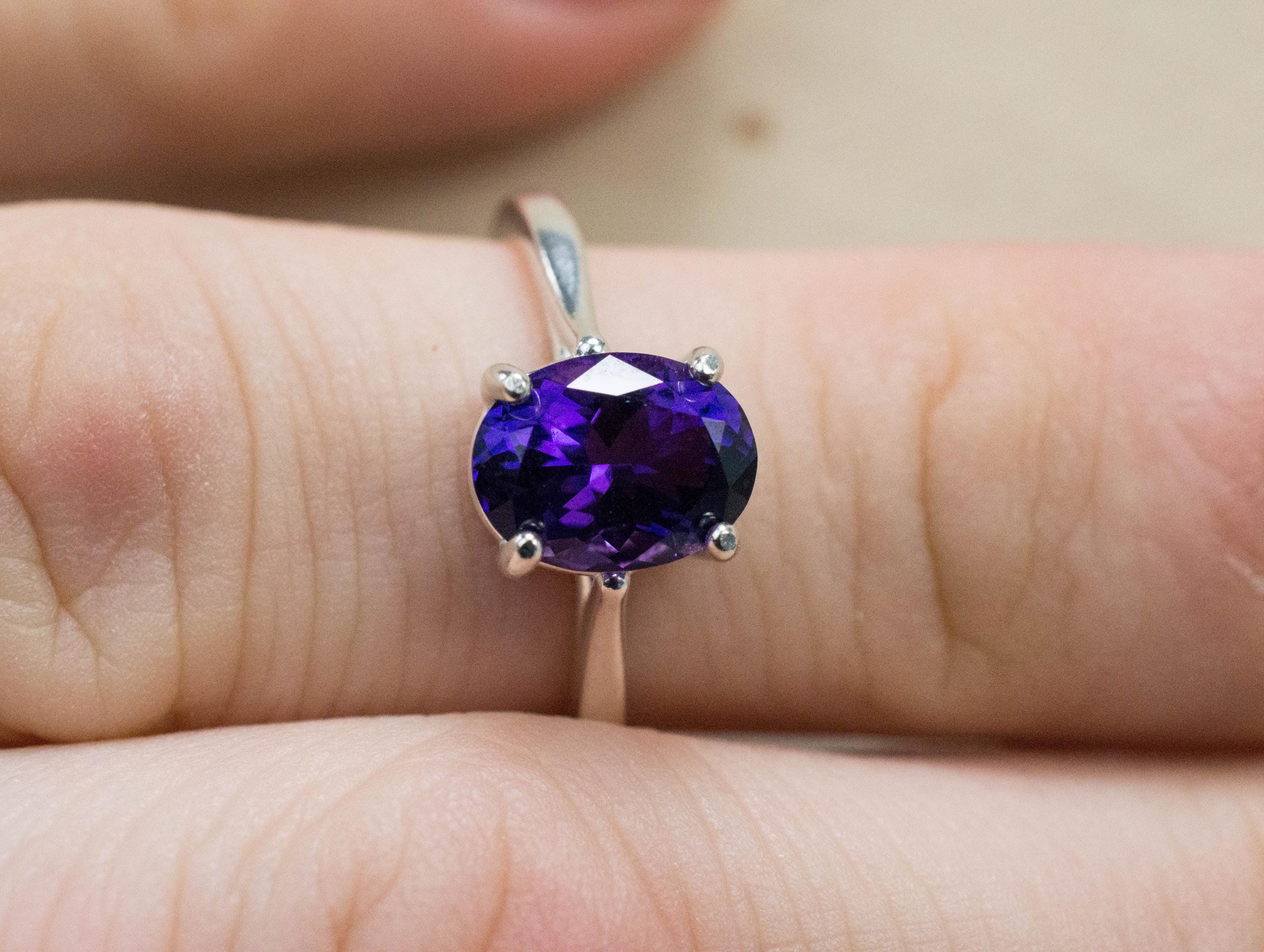 Amethyst Ring; Natural Untreated Uruguay Amethyst; 1.615cts - Mark Oliver Gems