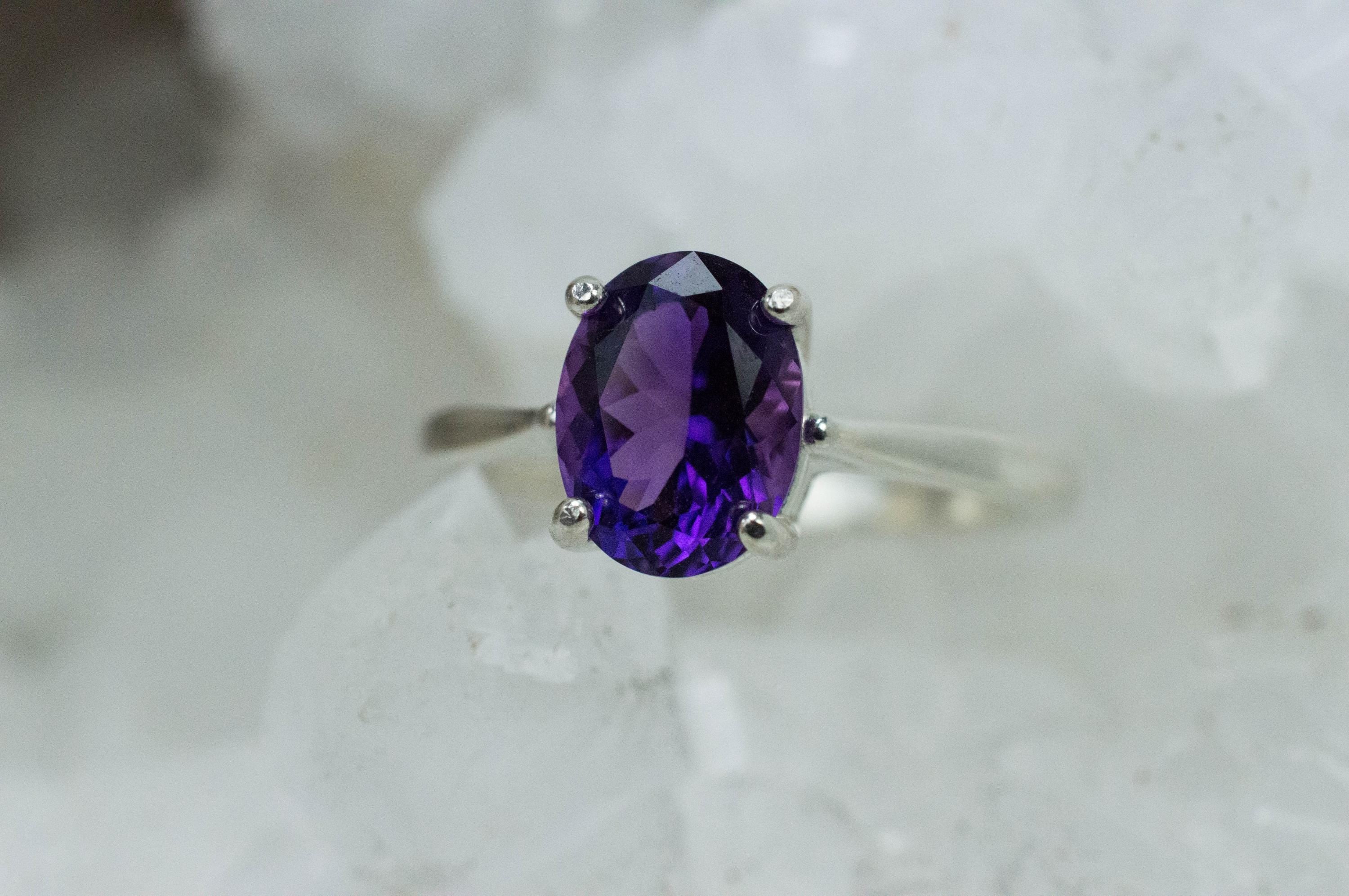Amethyst Ring; Natural Untreated Uruguay Amethyst; 1.615cts - Mark Oliver Gems
