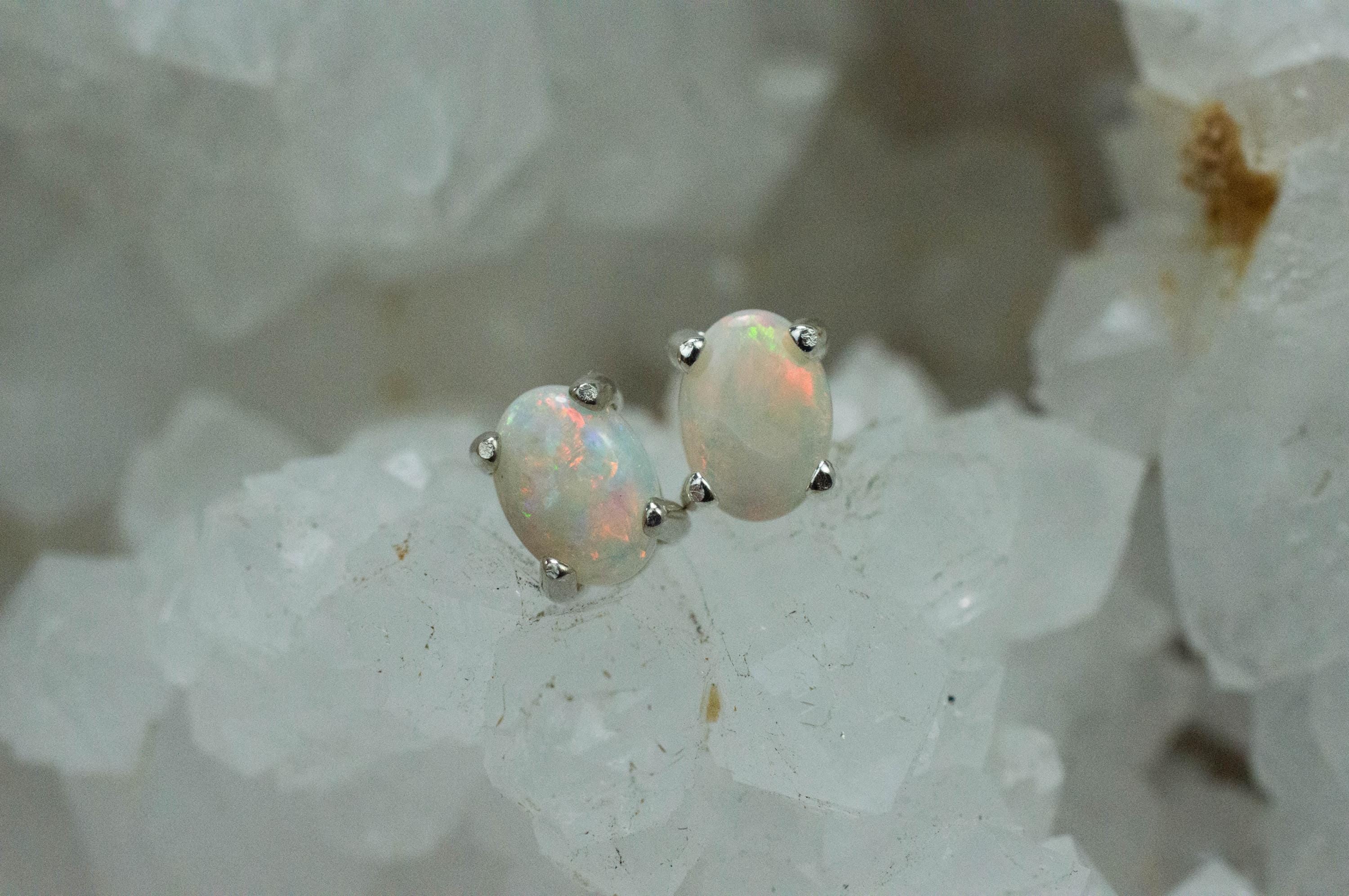 Opal Earrings, Natural Untreated Australia Opal; 0.945cts - Mark Oliver Gems