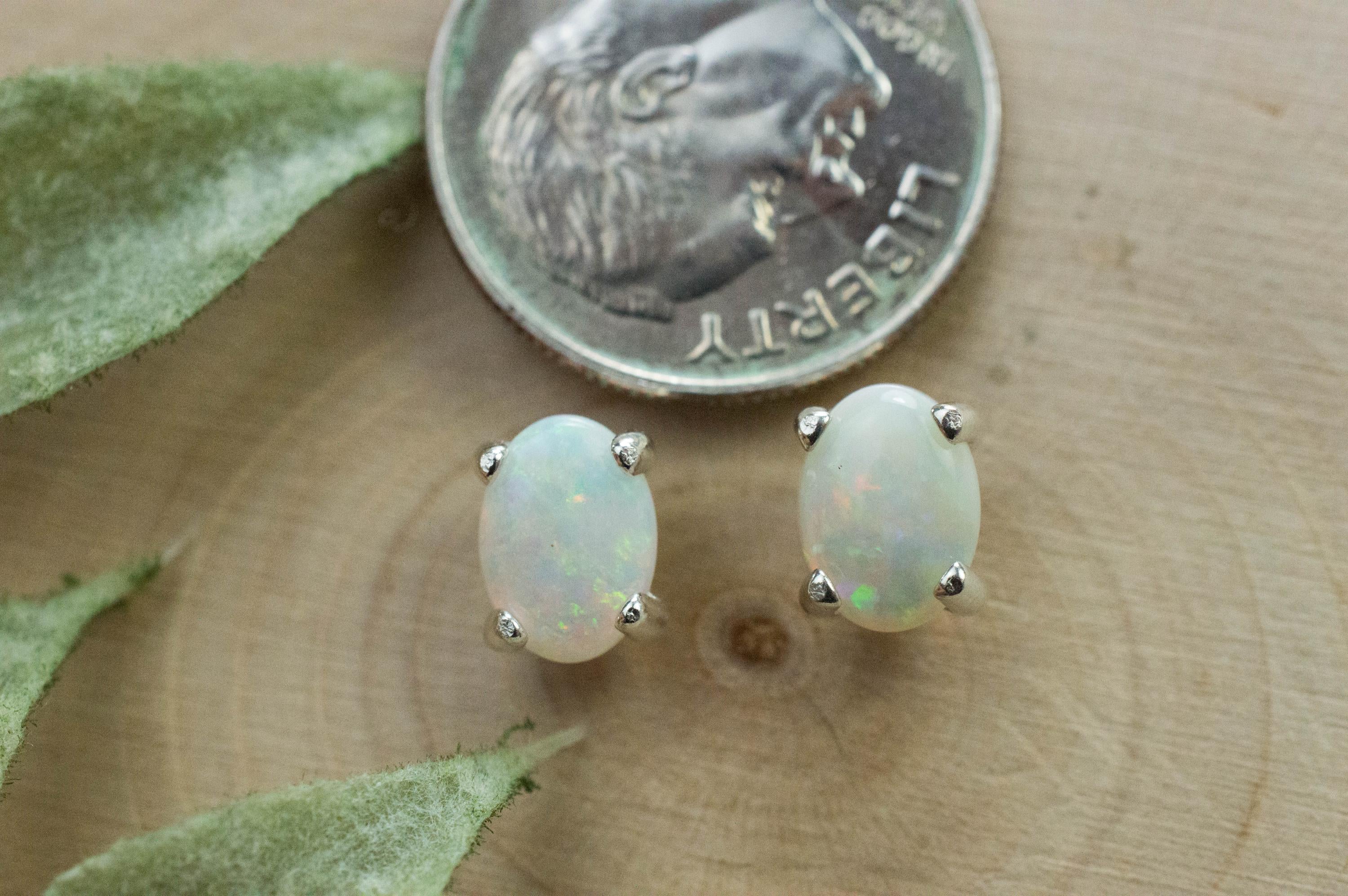Opal Earrings, Natural Untreated Australia Opal; 0.995cts - Mark Oliver Gems
