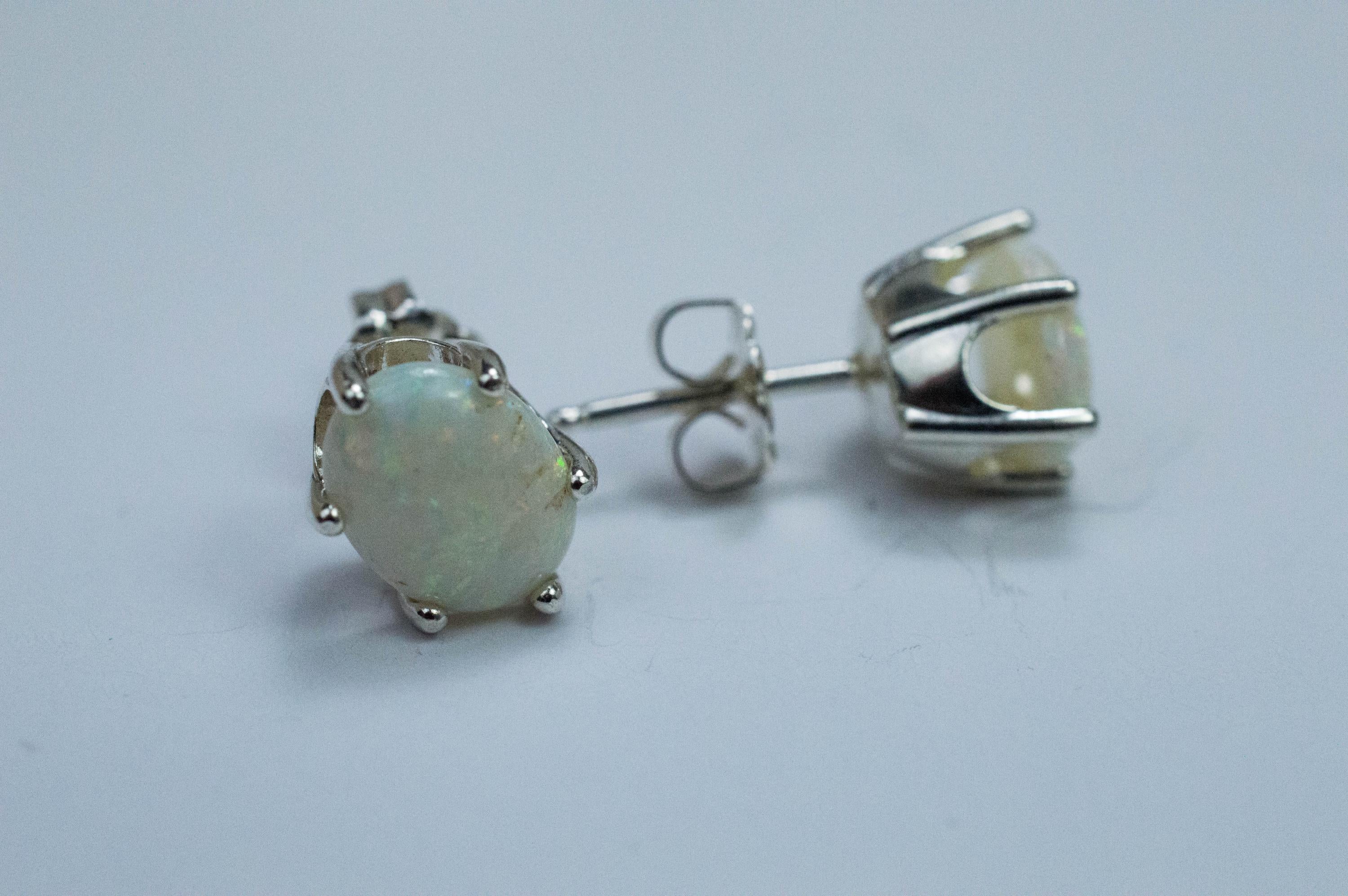 Opal Earrings, Natural Untreated Australia Opal; 1.885cts - Mark Oliver Gems