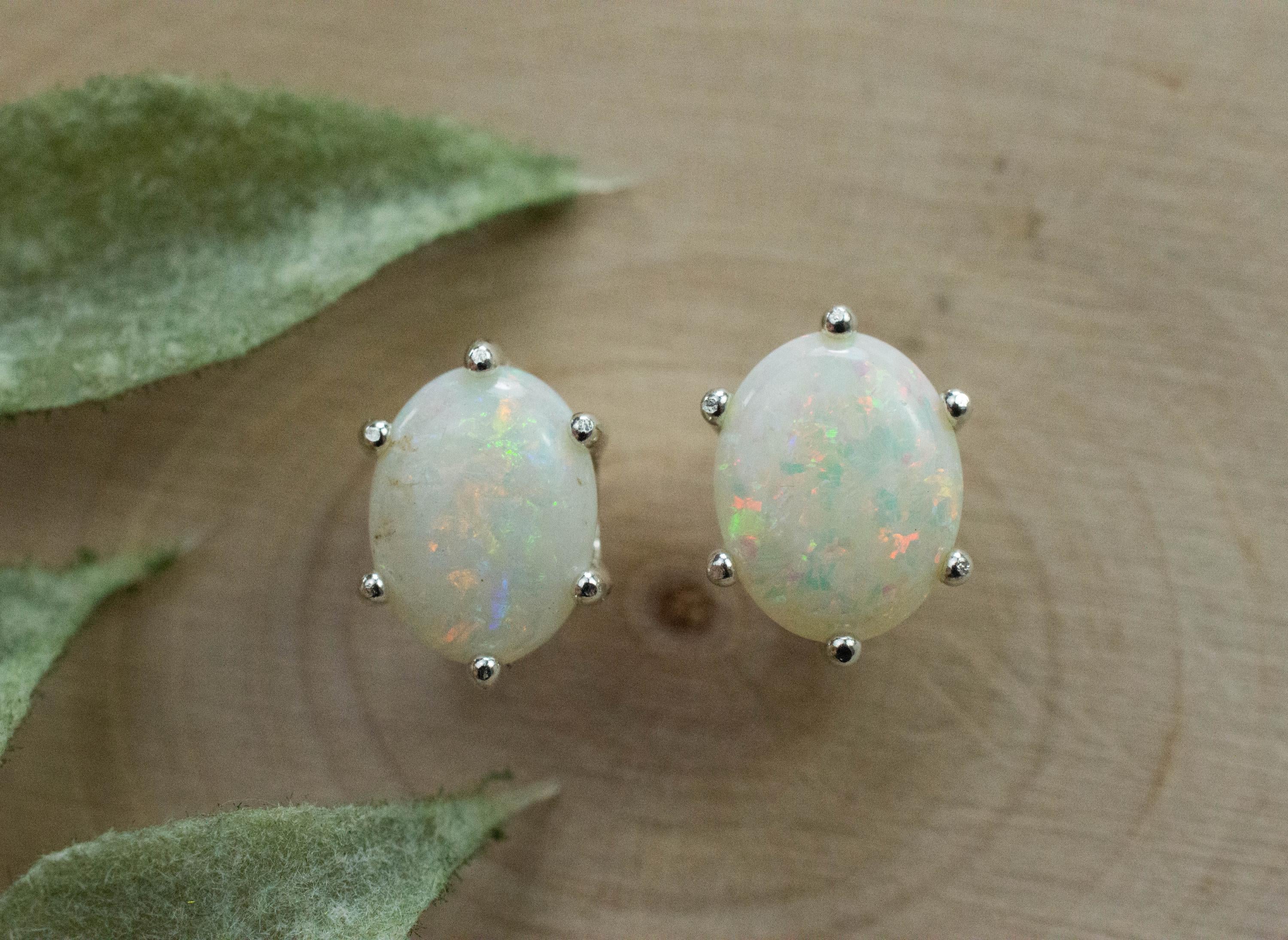 Opal Earrings, Natural Untreated Australia Opal; 1.885cts - Mark Oliver Gems