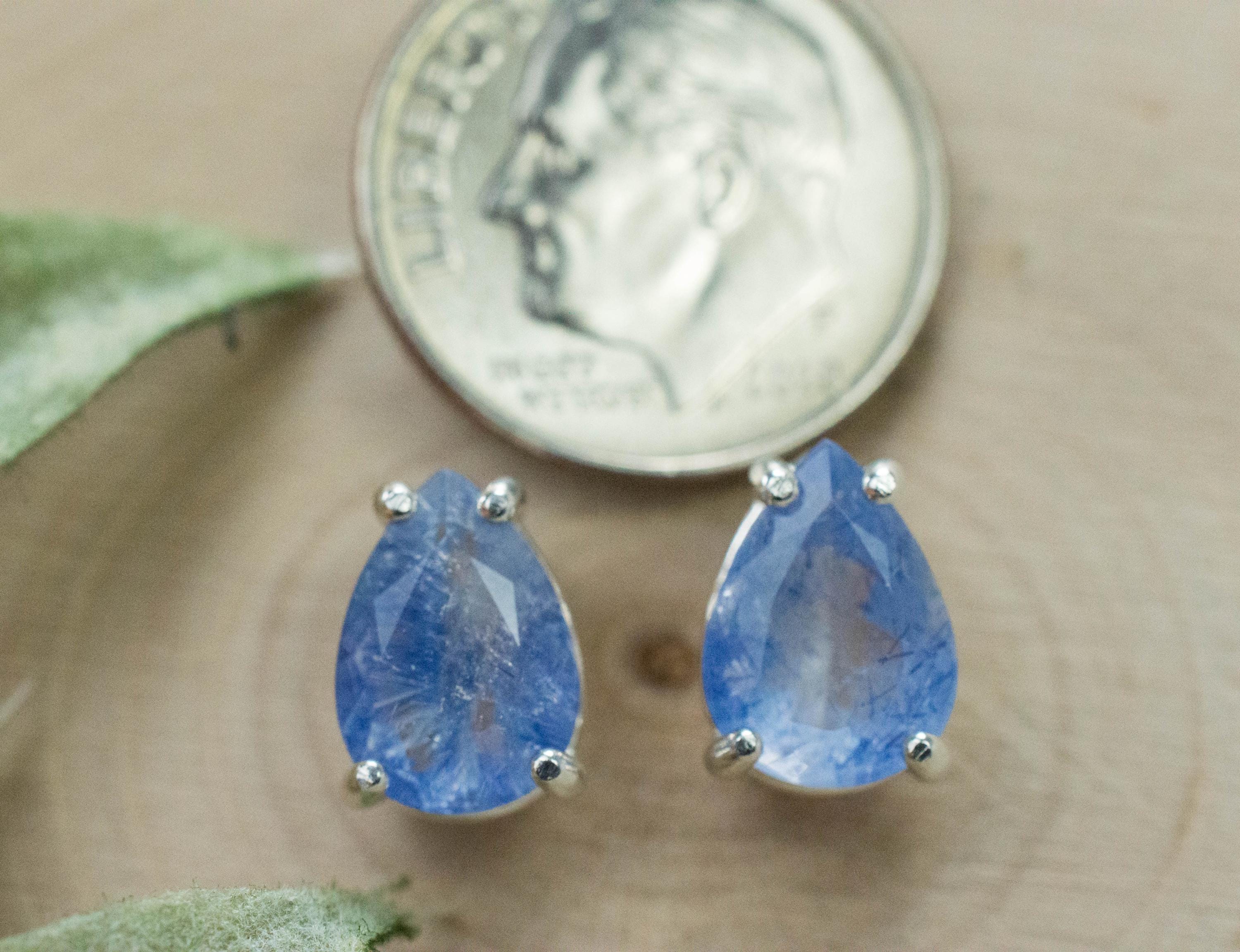 Dumortierite Quartz Earrings; Natural Untreated Brazil Dumortierite; 2.940cts - Mark Oliver Gems