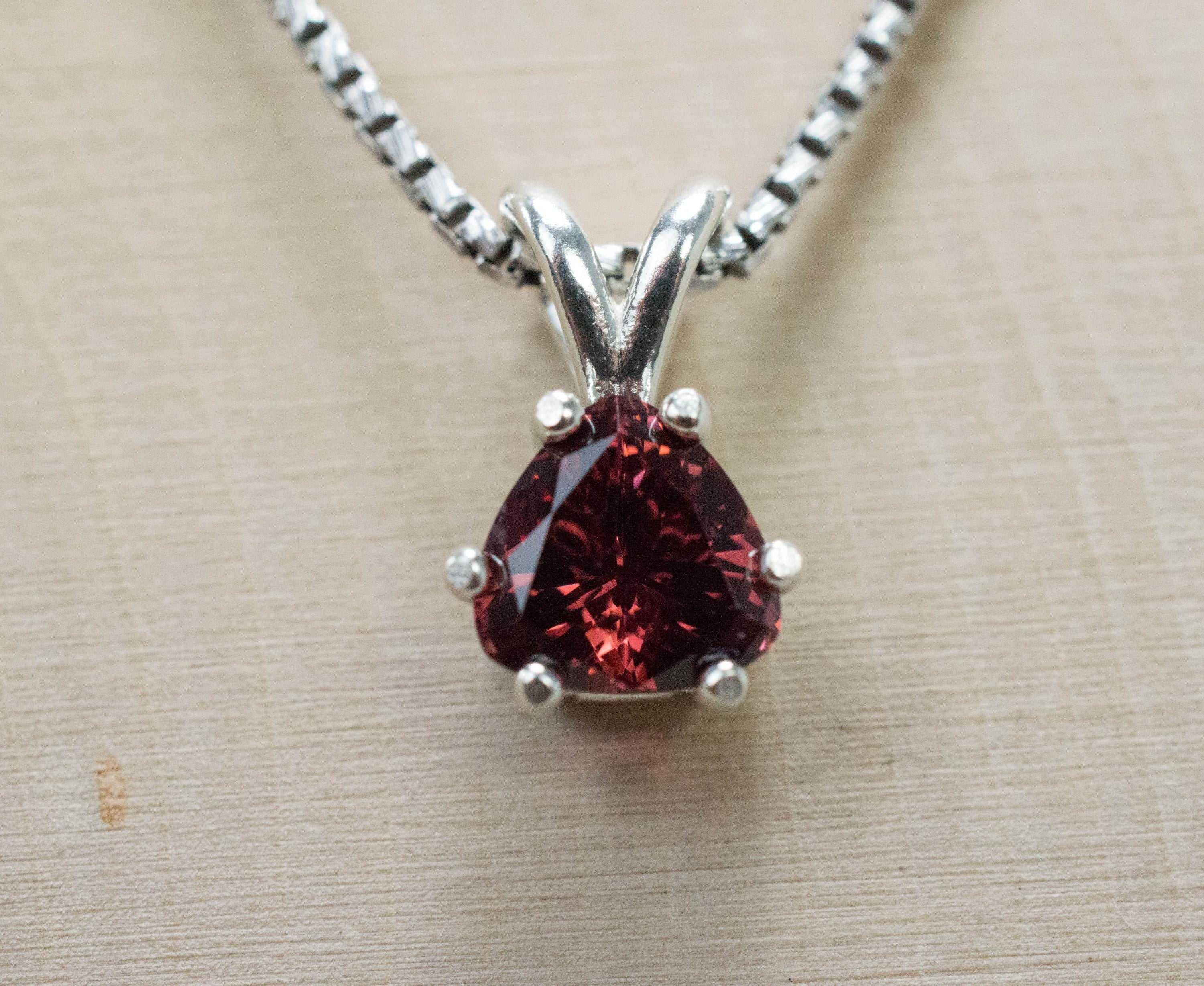 Malaya Garnet Pendant; Natural Untreated Tanzania Garnet; 1.460cts - Mark Oliver Gems