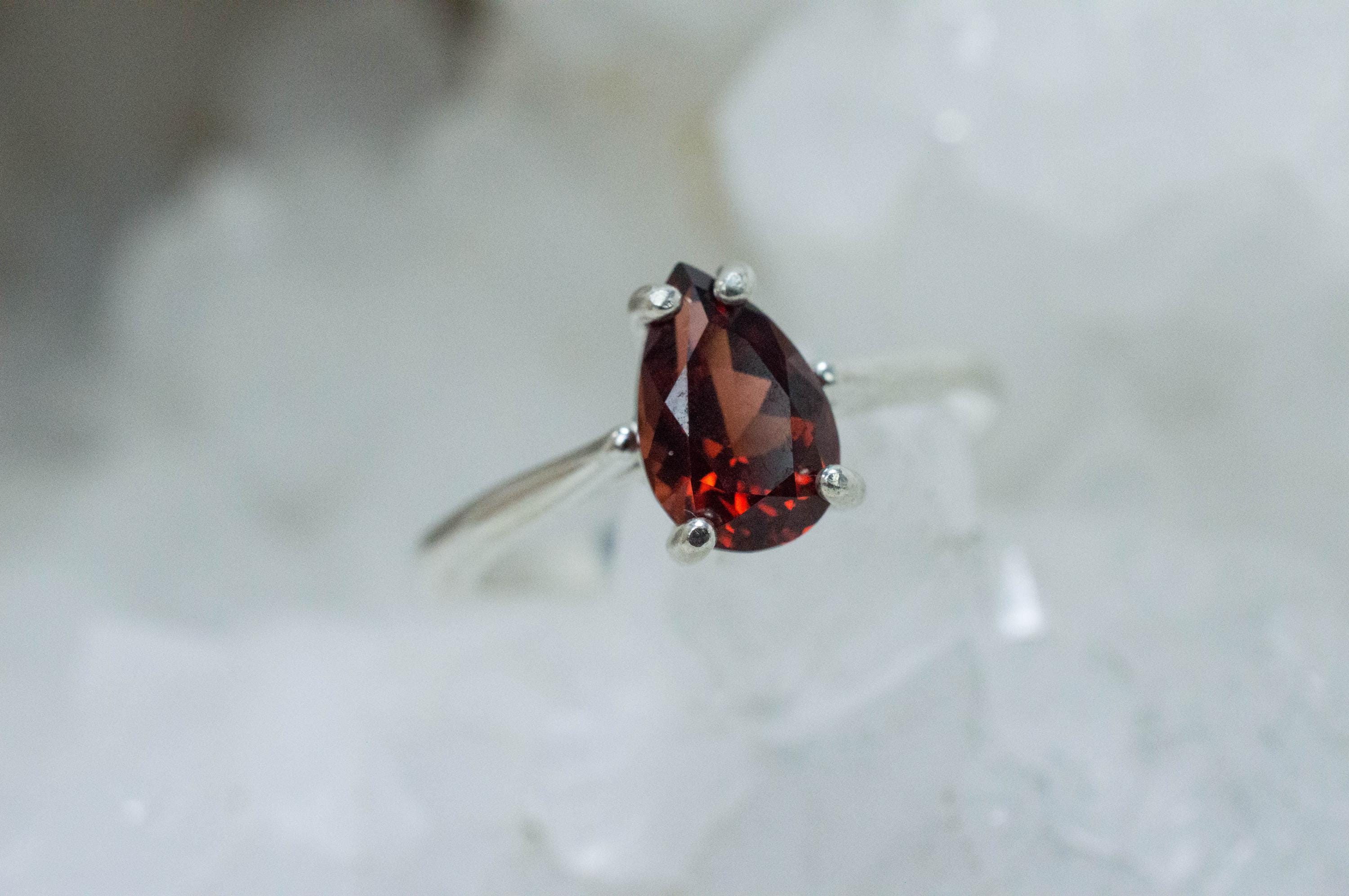 Malaya Garnet Ring; Natural Untreated Tanzania Garnet; 1.615cts - Mark Oliver Gems